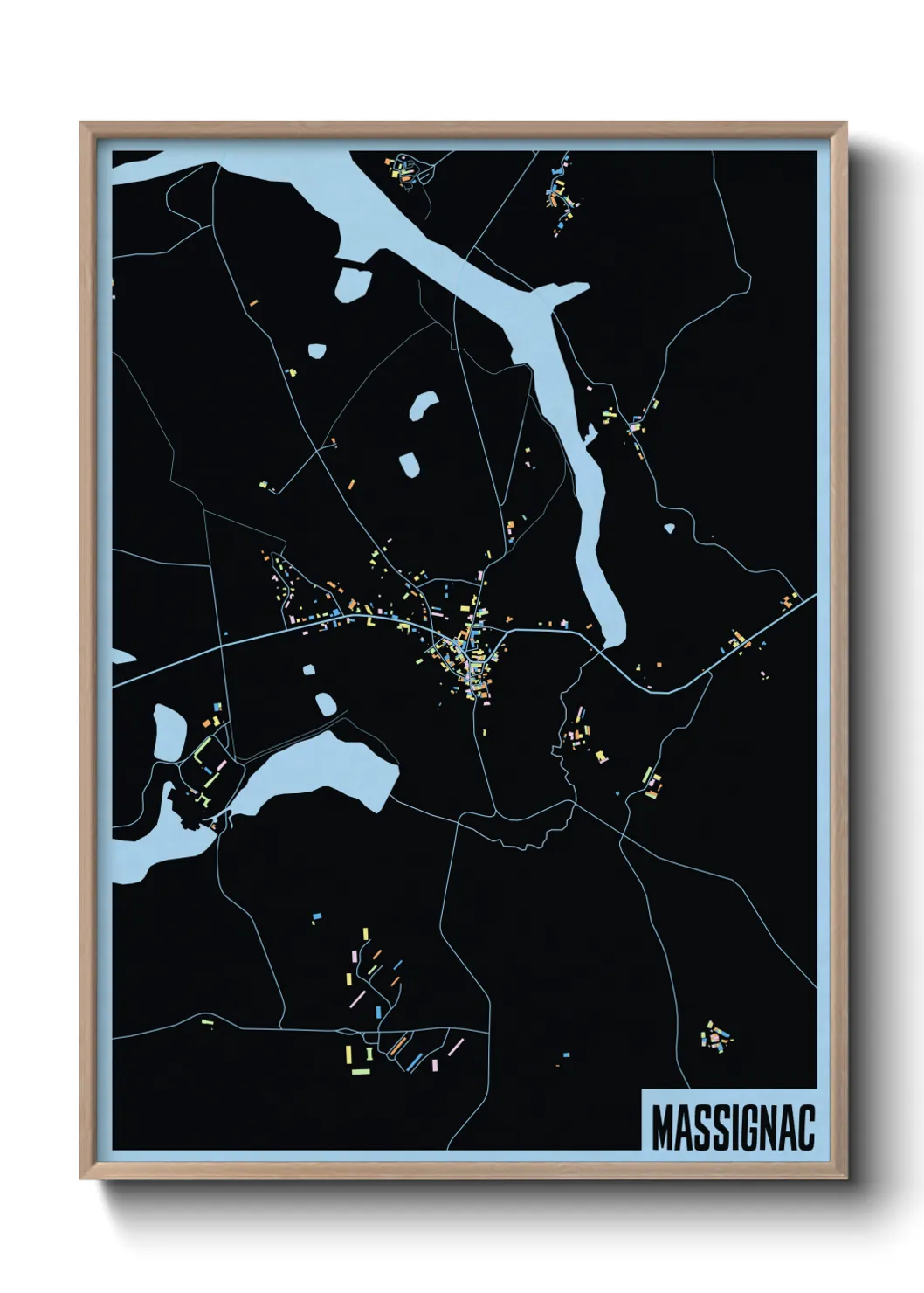 Une affiche de carte sur Massignac