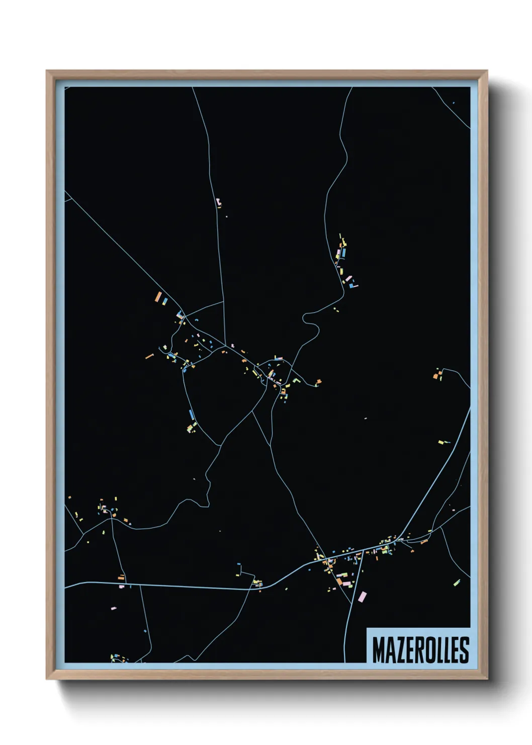 Une affiche de carte sur Mazerolles