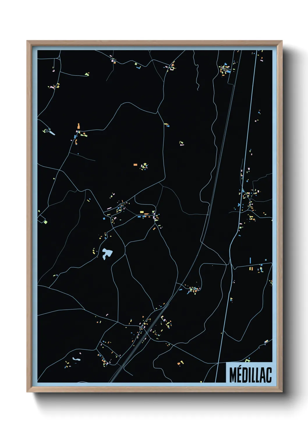 Une affiche de carte sur Médillac