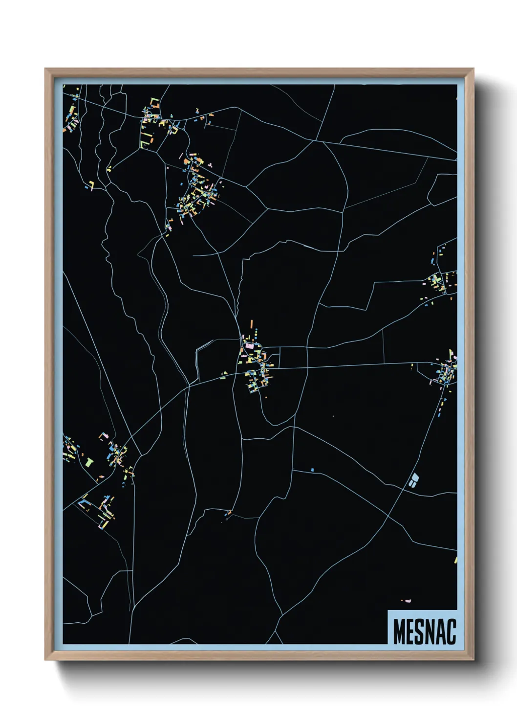 Une affiche de carte sur Mesnac