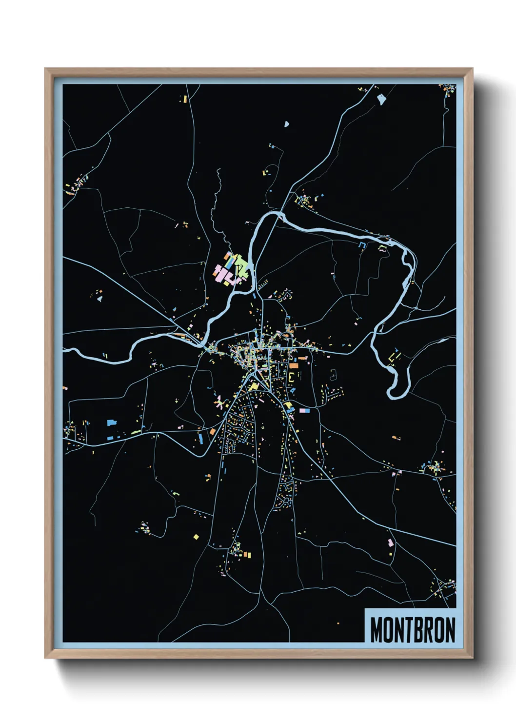 Une affiche de carte sur Montbron