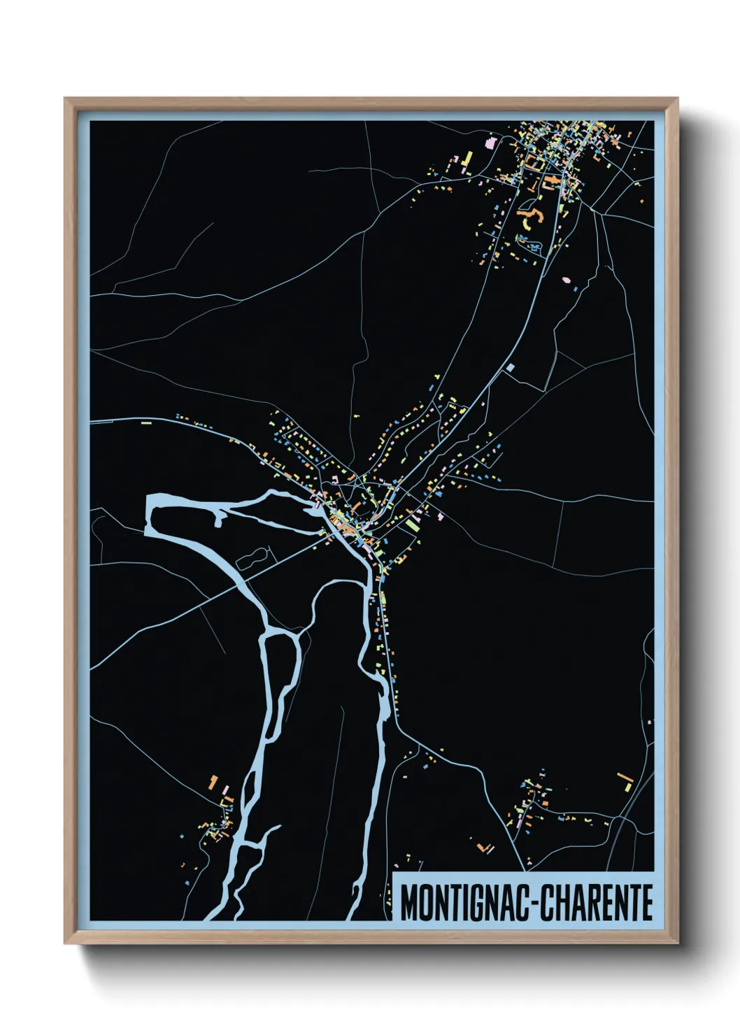 Une affiche de carte sur Montignac-Charente