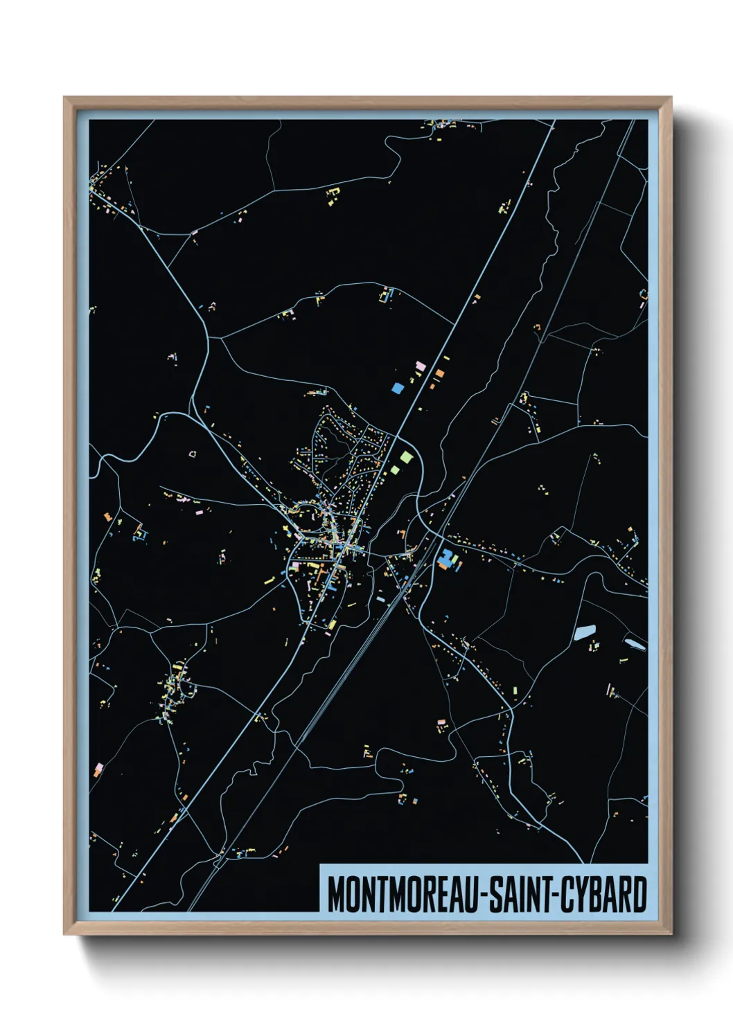 Une affiche de carte sur Montmoreau-Saint-Cybard