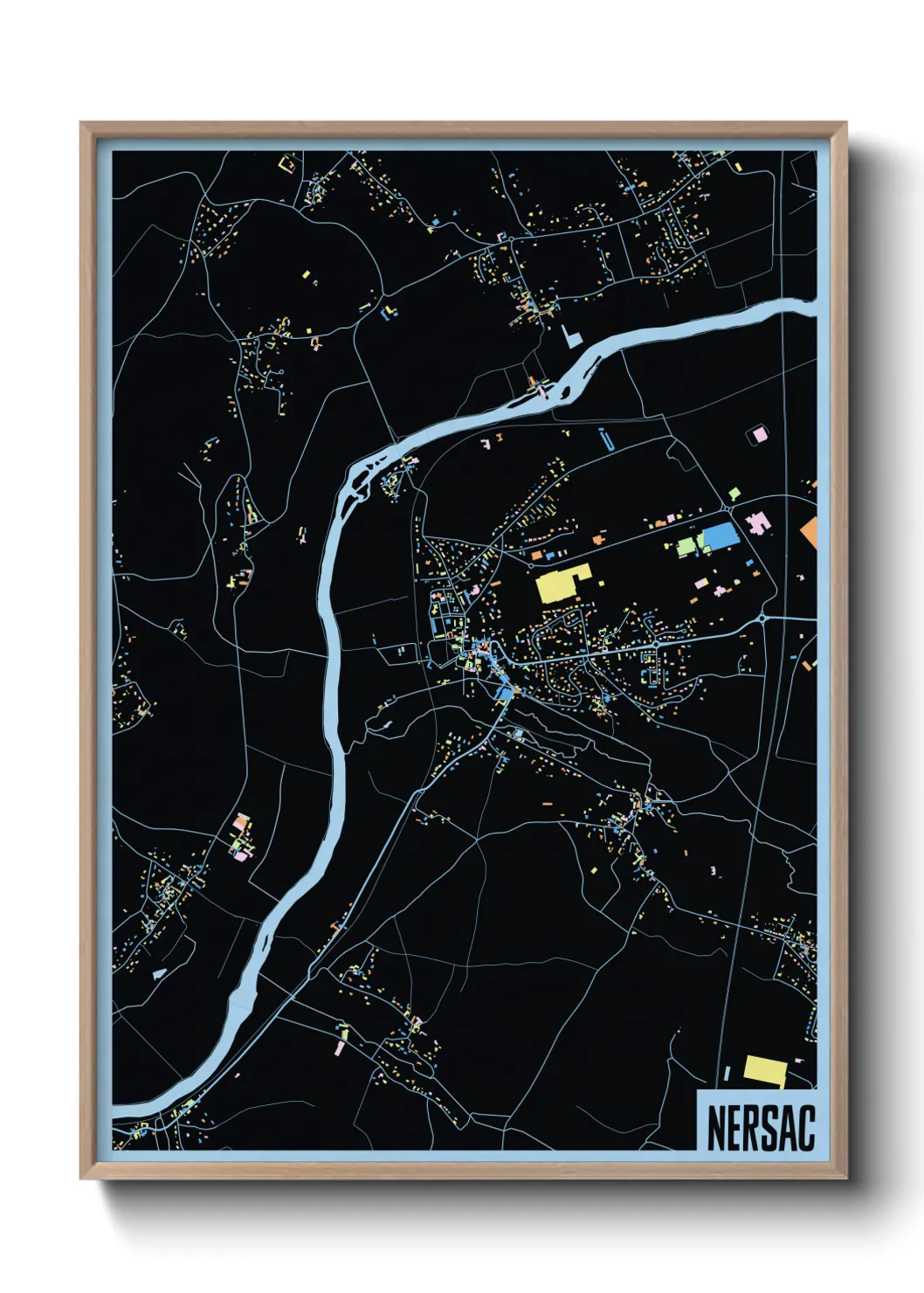 Une affiche de carte sur Nersac