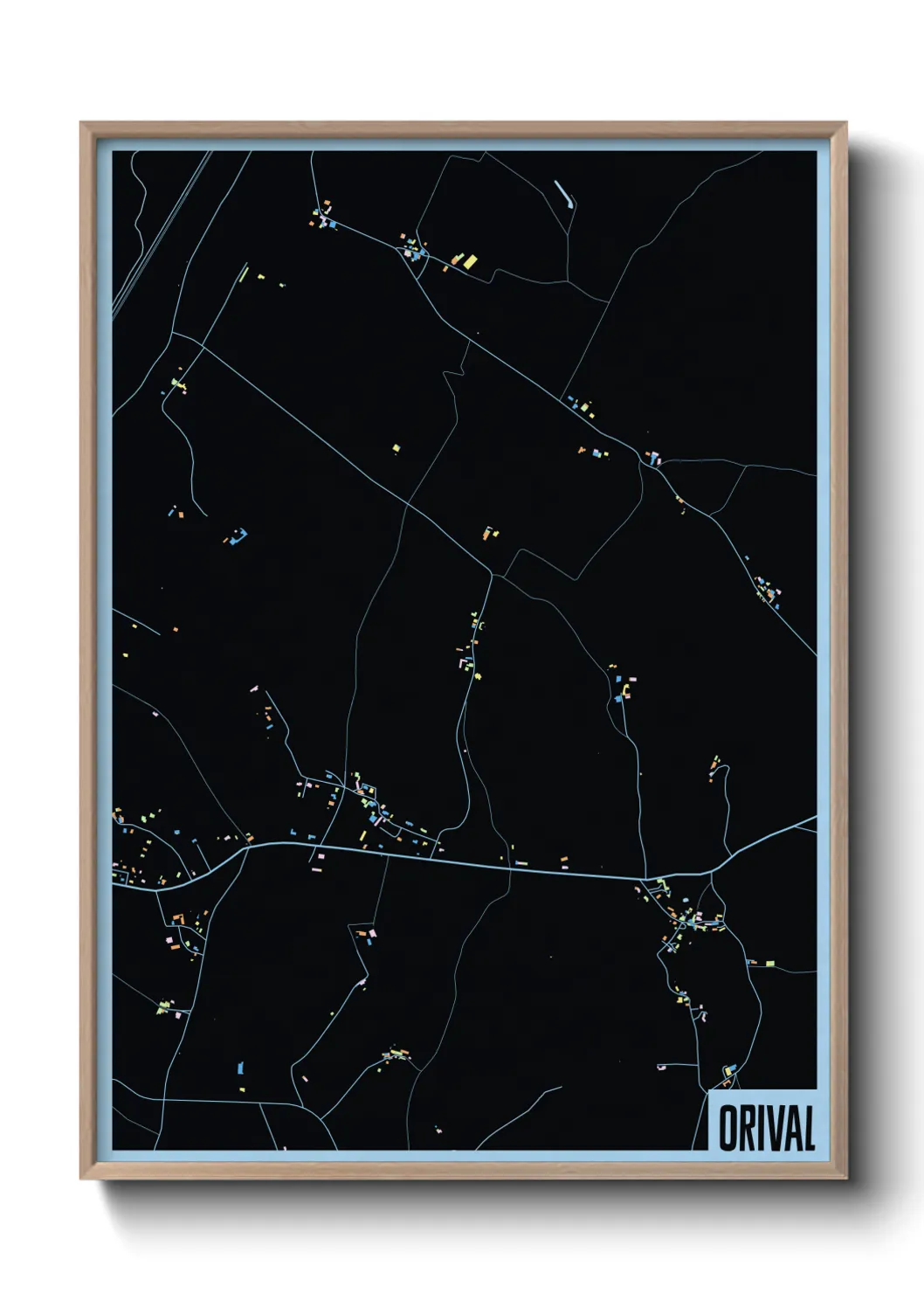 Une affiche de carte sur Orival
