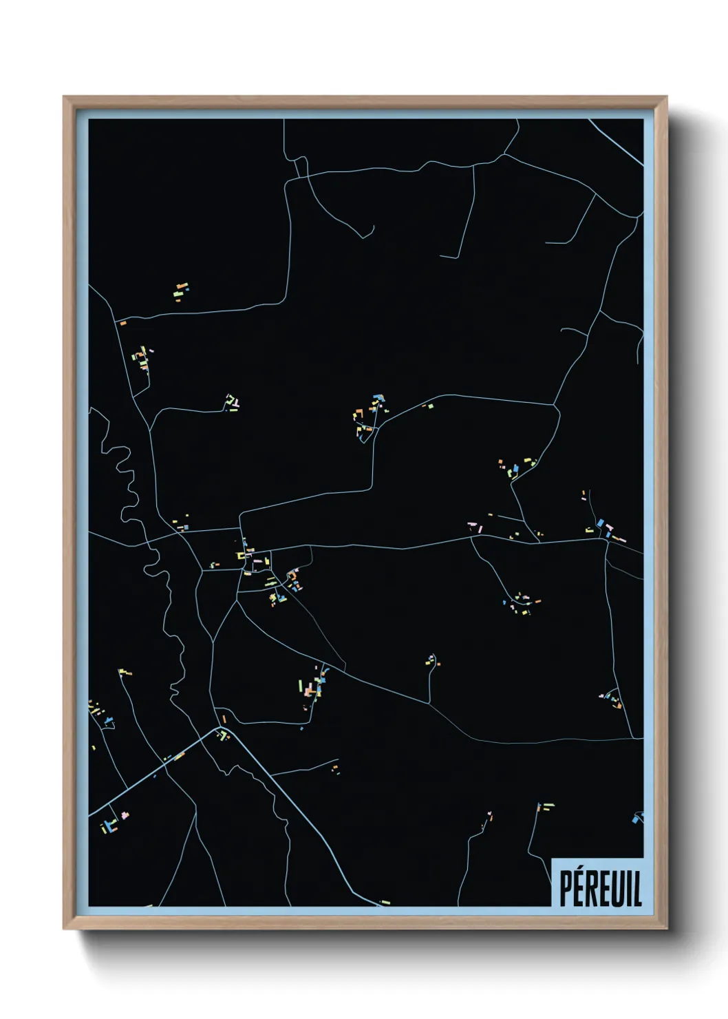 Une affiche de carte sur Péreuil