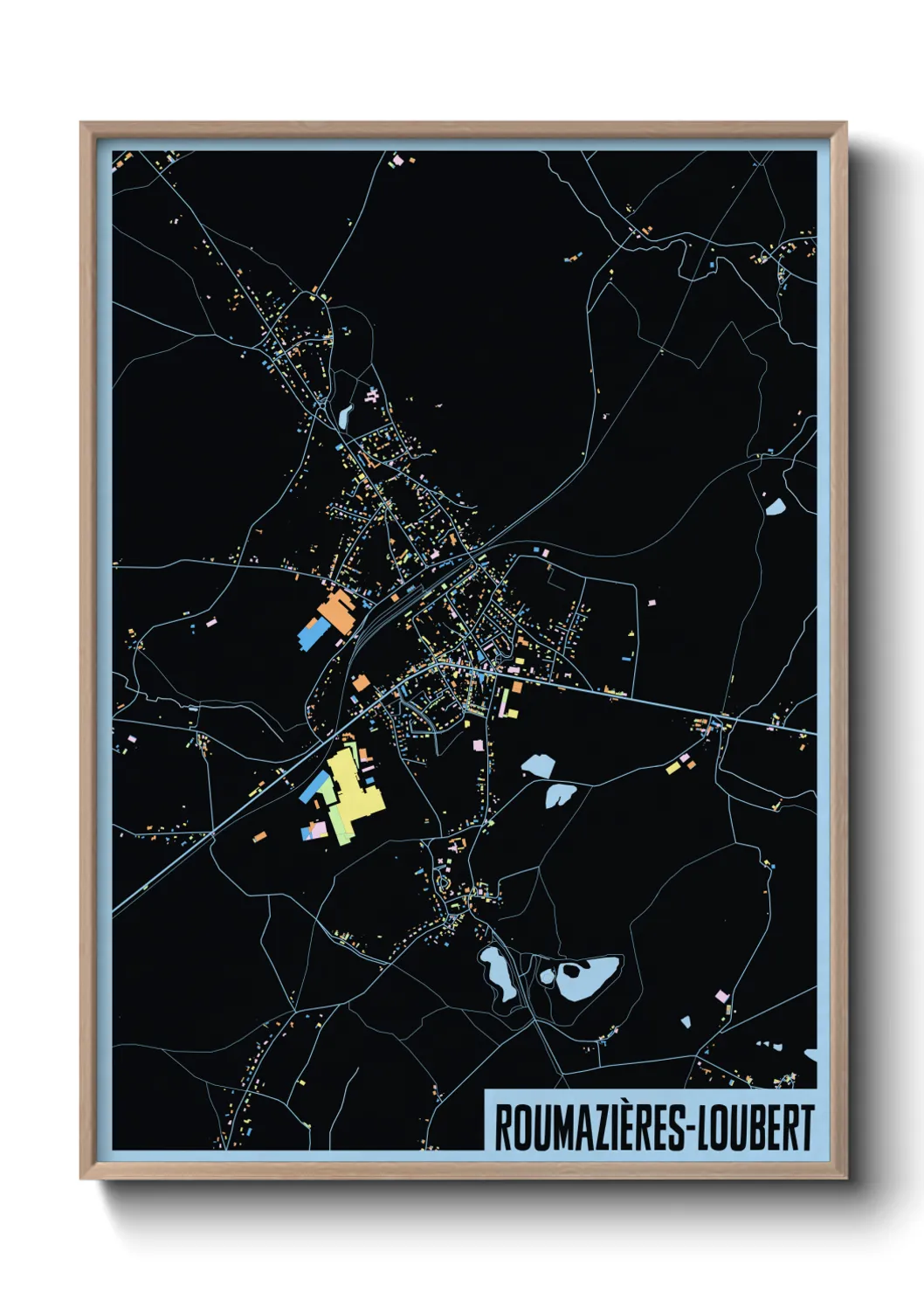 Une affiche de carte sur Roumazières-Loubert