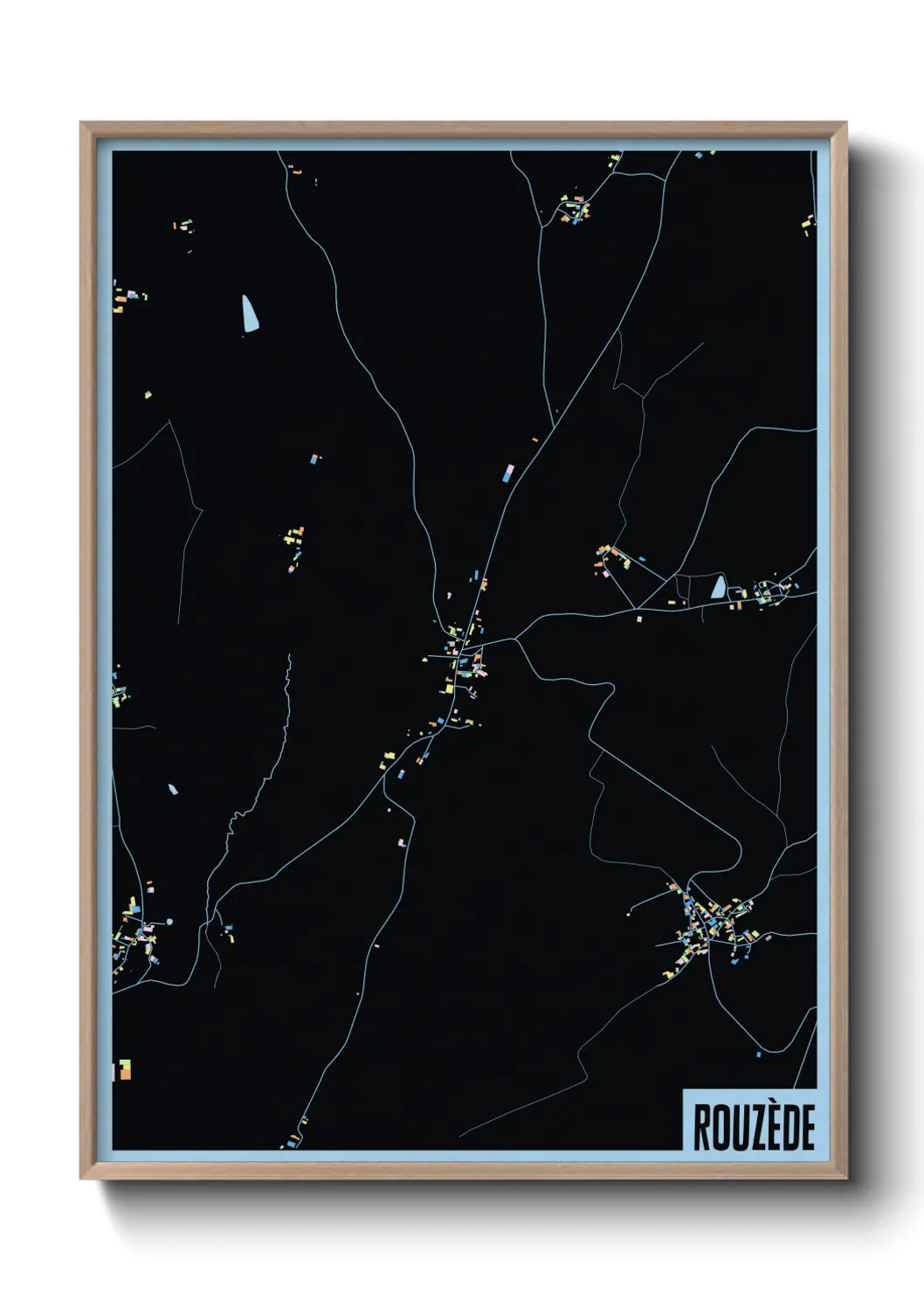 Une affiche de carte sur Rouzède