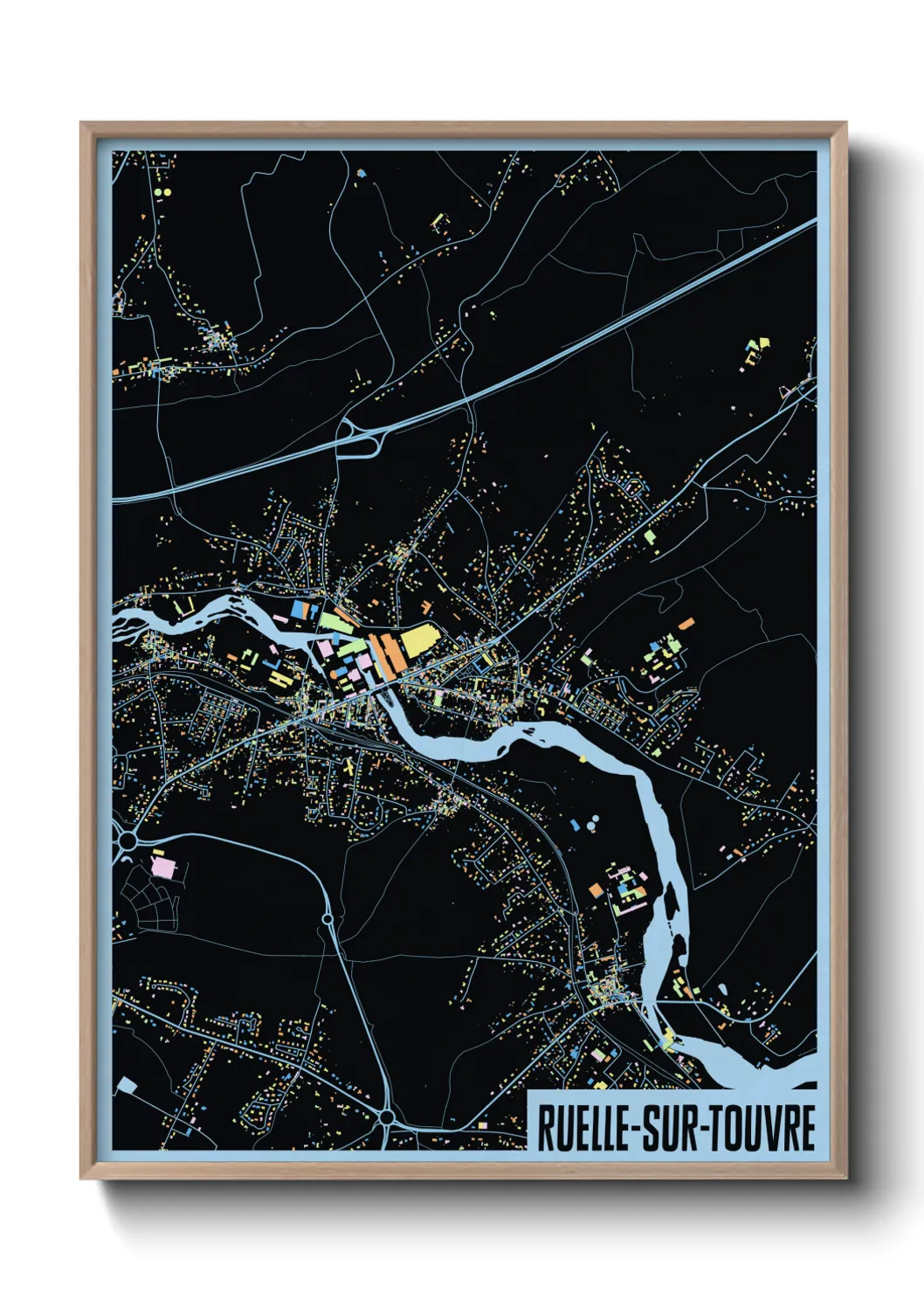 Une affiche de carte sur Ruelle-sur-Touvre