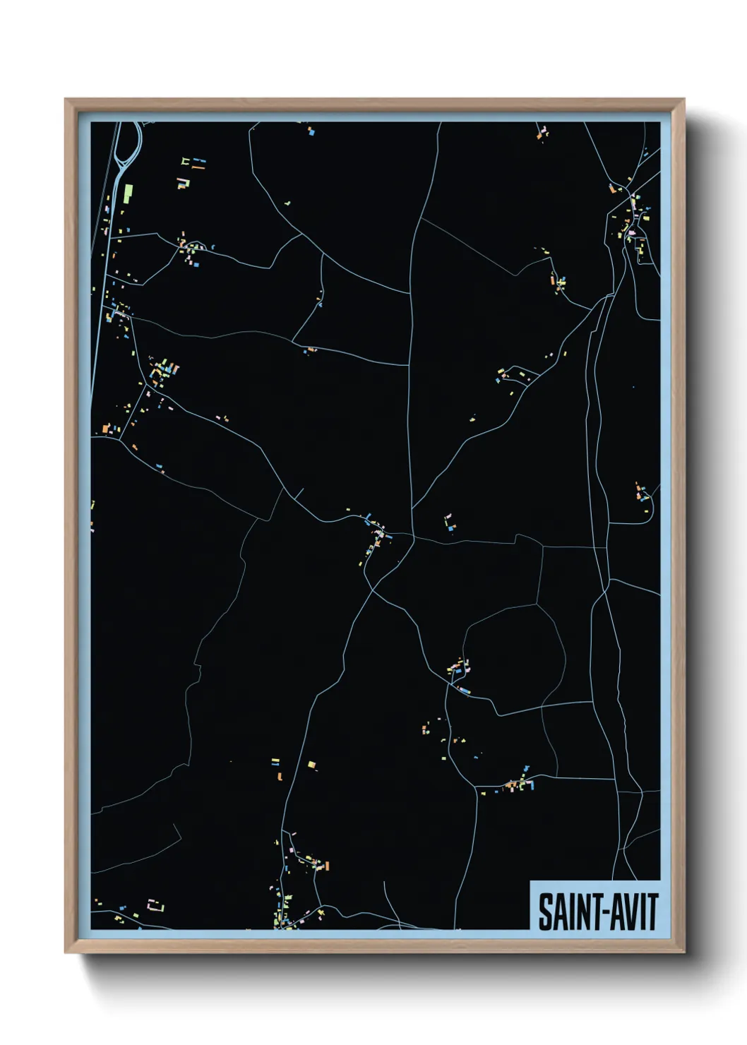 Une affiche de carte sur Saint-Avit