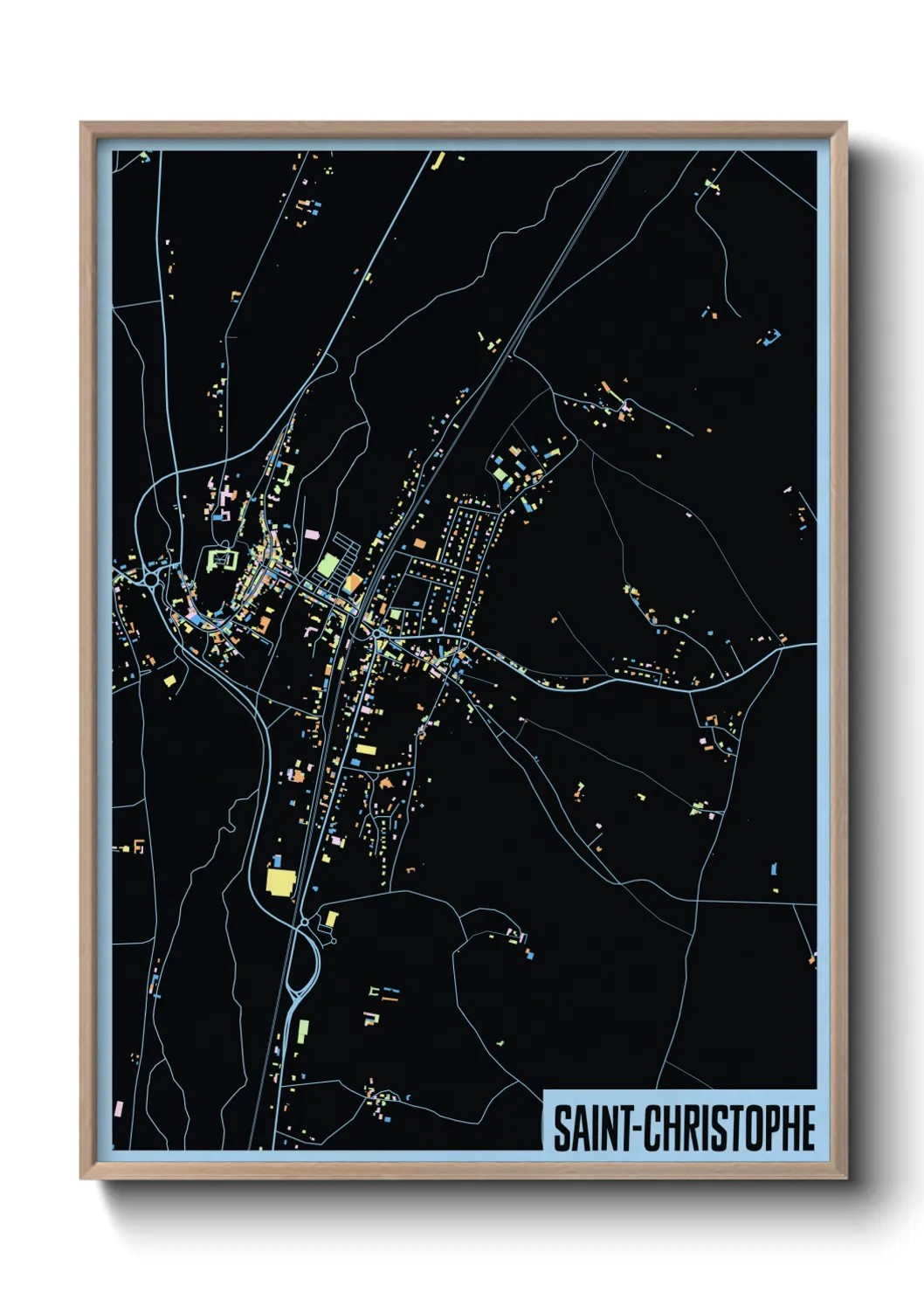 Une affiche de carte sur Saint-Christophe