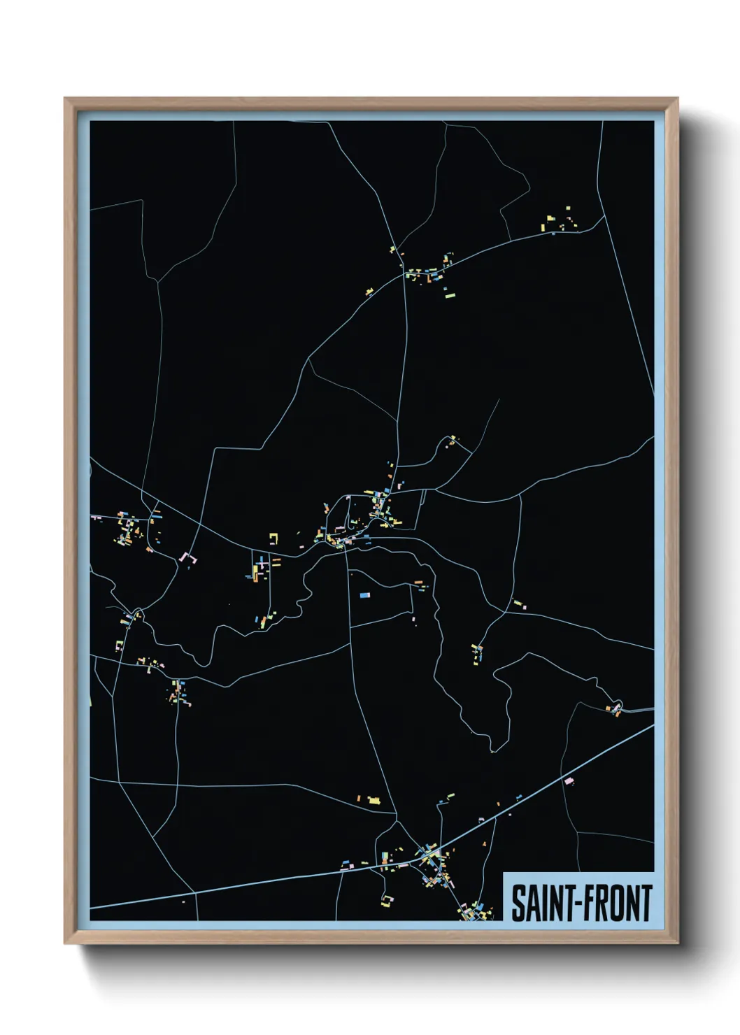 Une affiche de carte sur Saint-Front