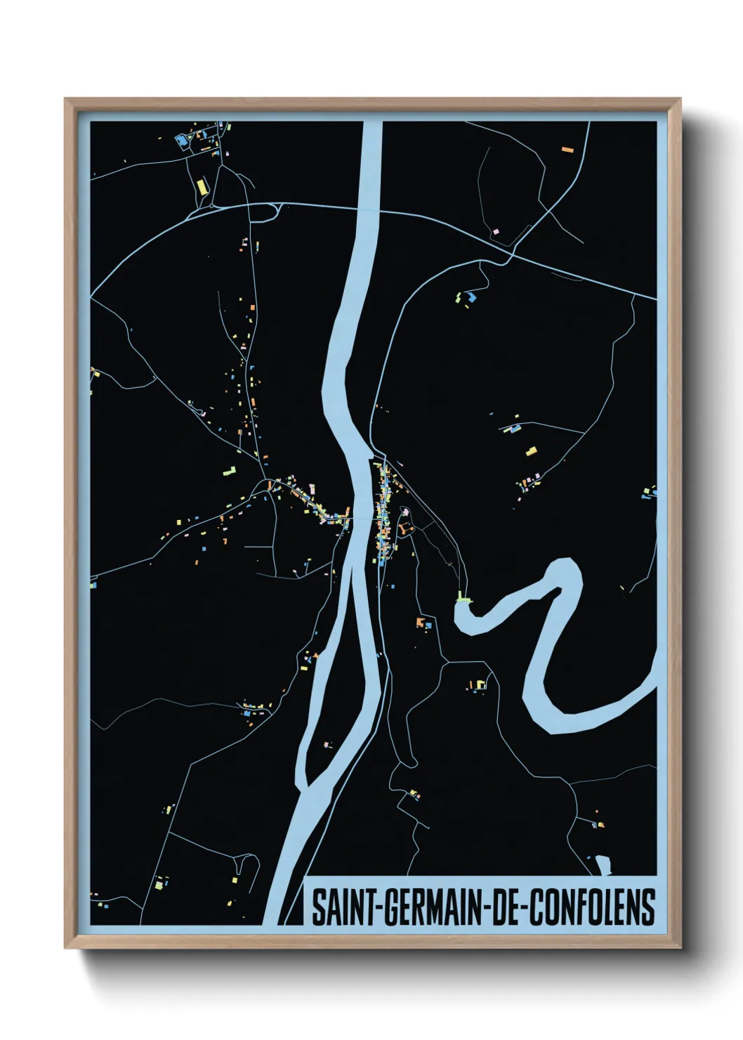 Une affiche de carte sur Saint-Germain-de-Confolens