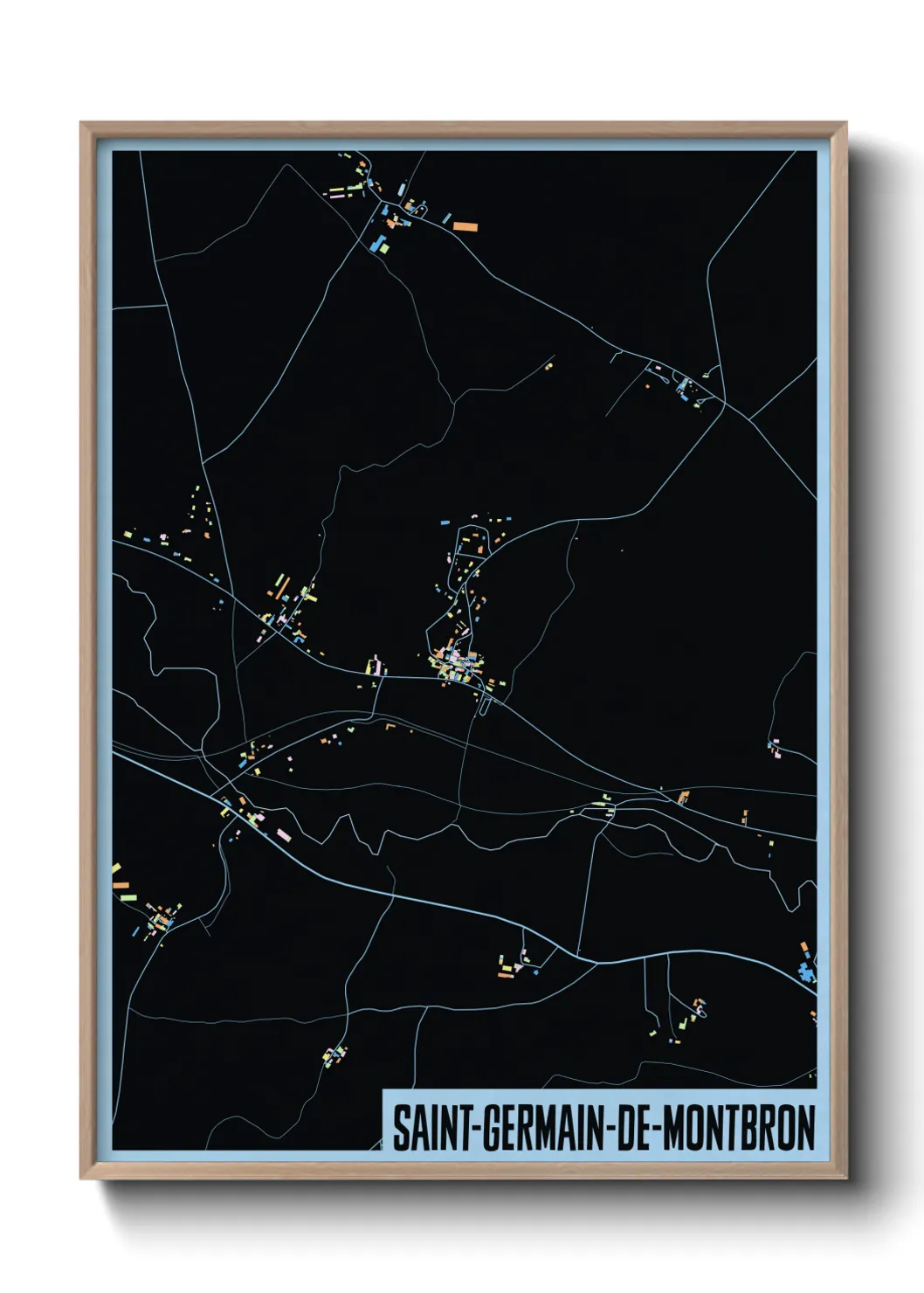Une affiche de carte sur Saint-Germain-de-Montbron