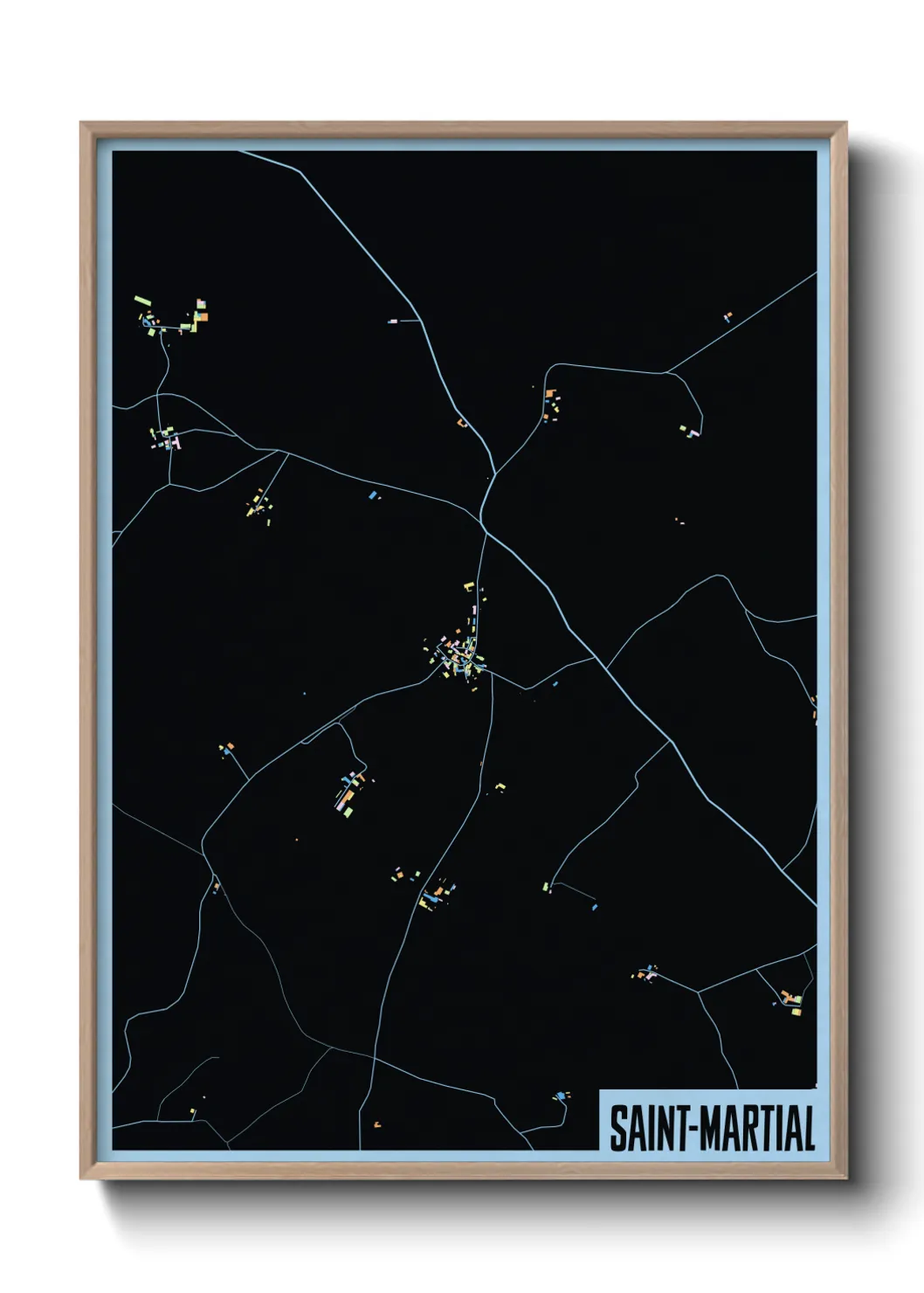 Une affiche de carte sur Saint-Martial