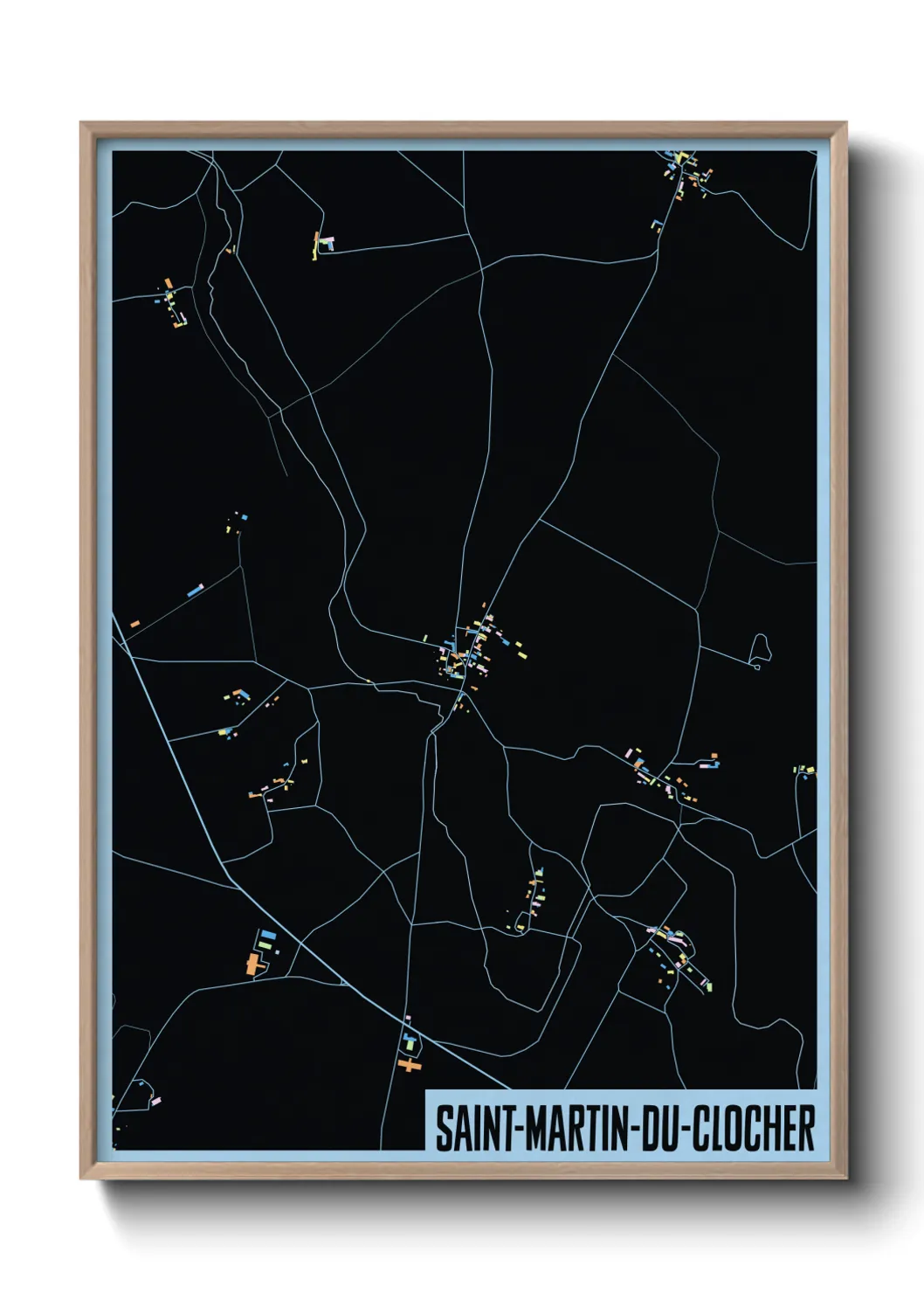 Une affiche de carte sur Saint-Martin-du-Clocher