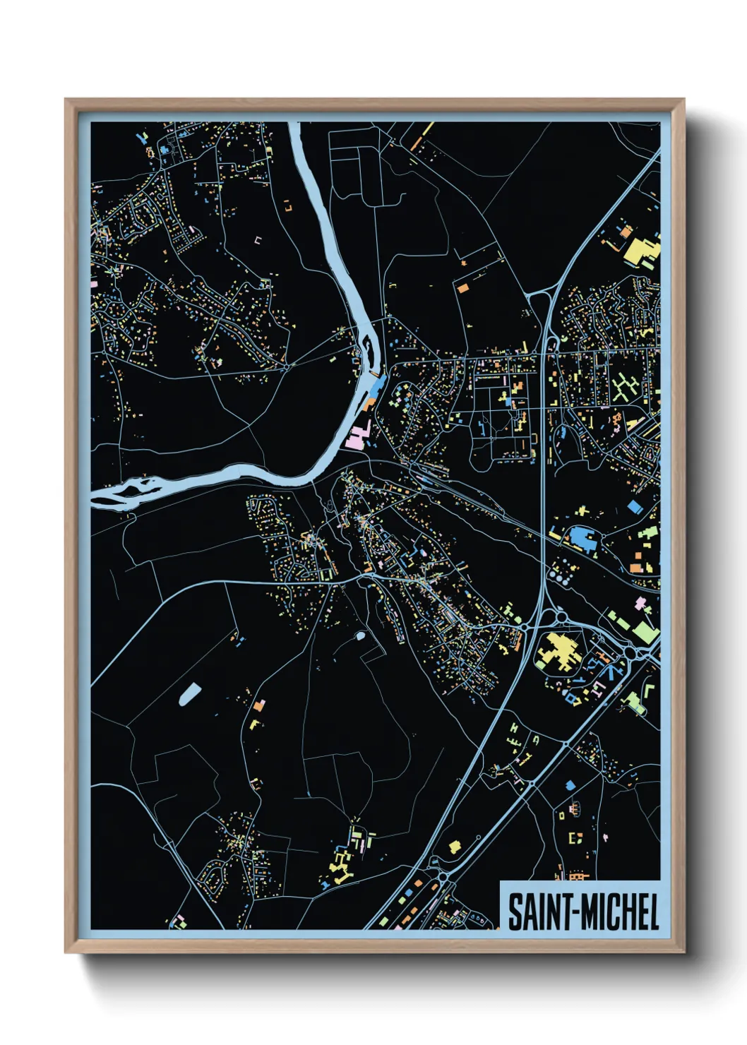 Une affiche de carte sur Saint-Michel