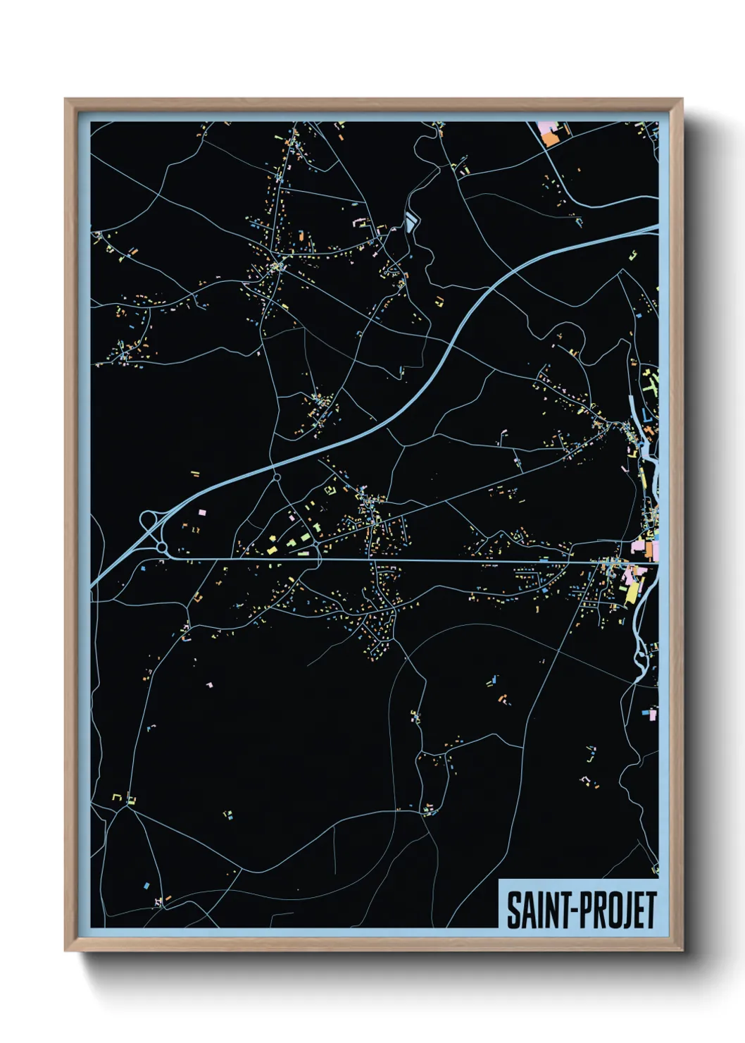 Une affiche de carte sur Saint-Projet