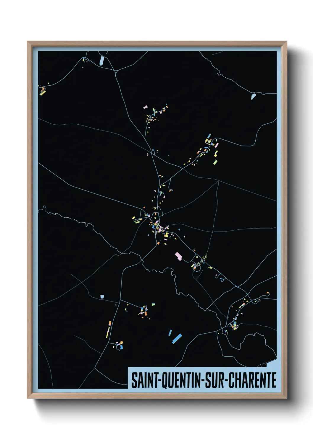Une affiche de carte sur Saint-Quentin-sur-Charente