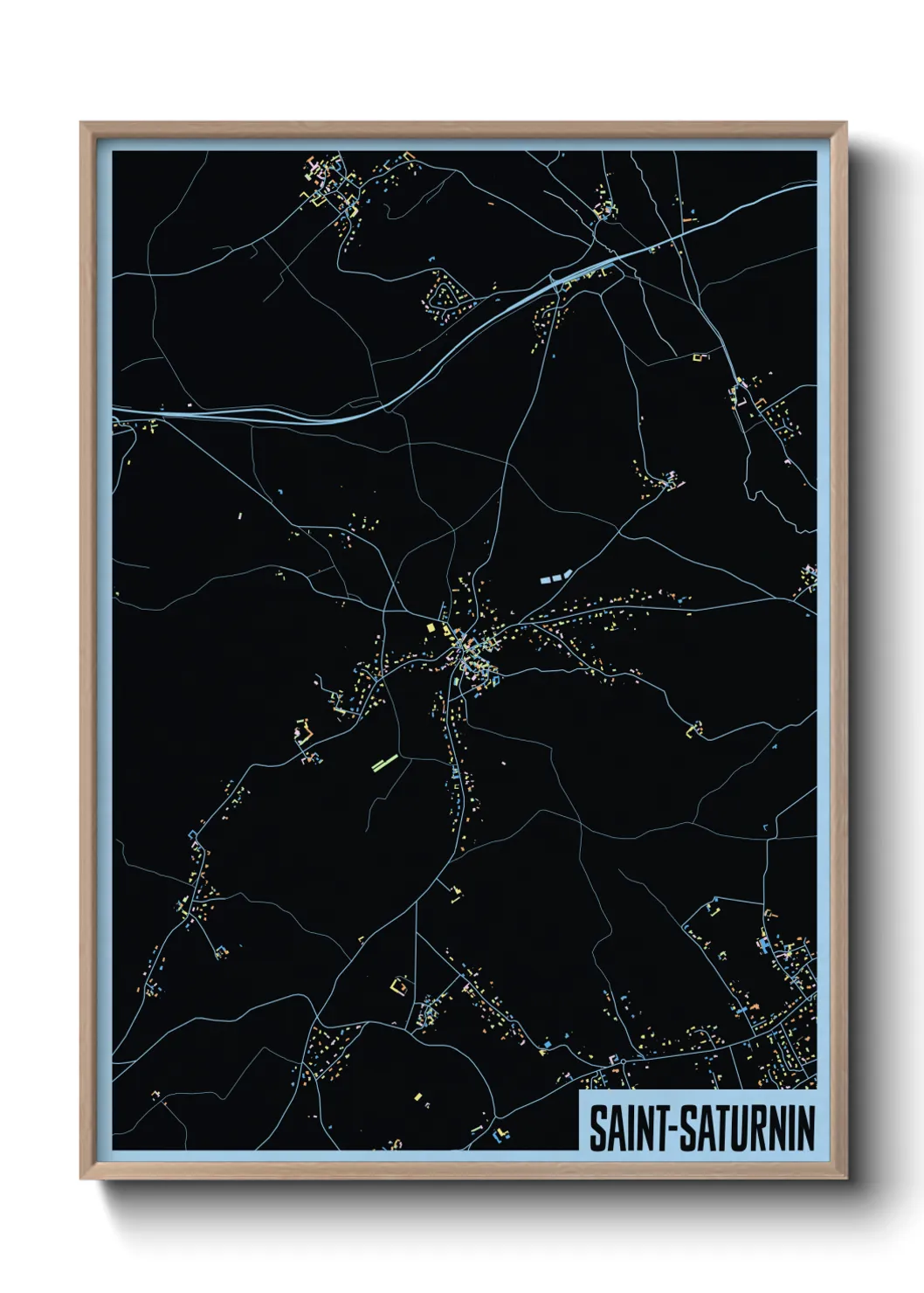 Une affiche de carte sur Saint-Saturnin