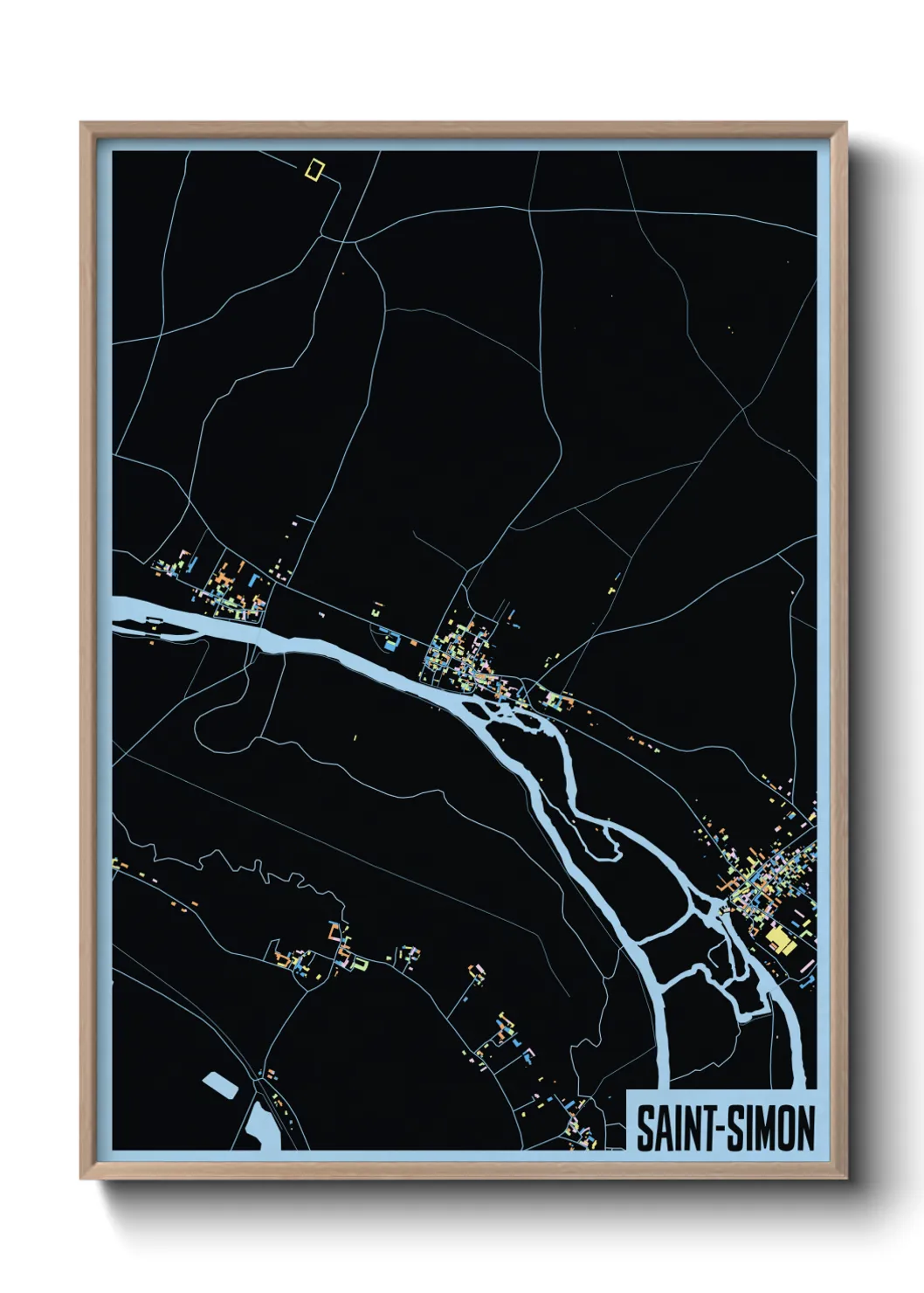 Une affiche de carte sur Saint-Simon