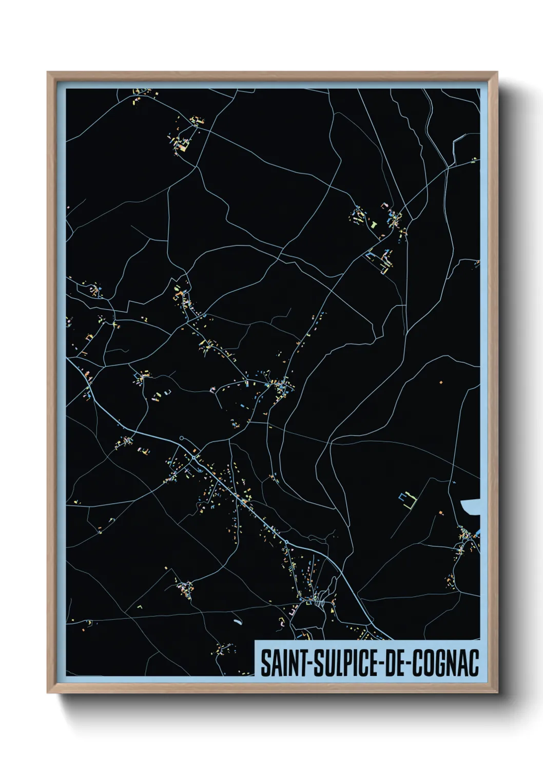 Une affiche de carte sur Saint-Sulpice-de-Cognac