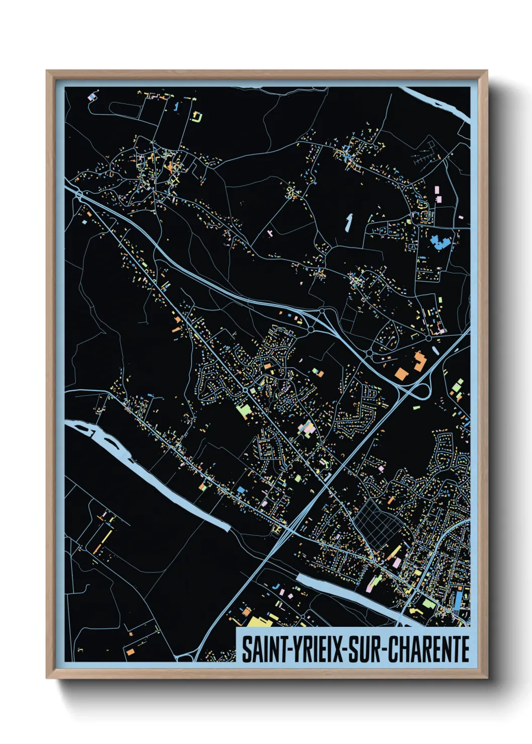 Une affiche de carte sur Saint-Yrieix-sur-Charente