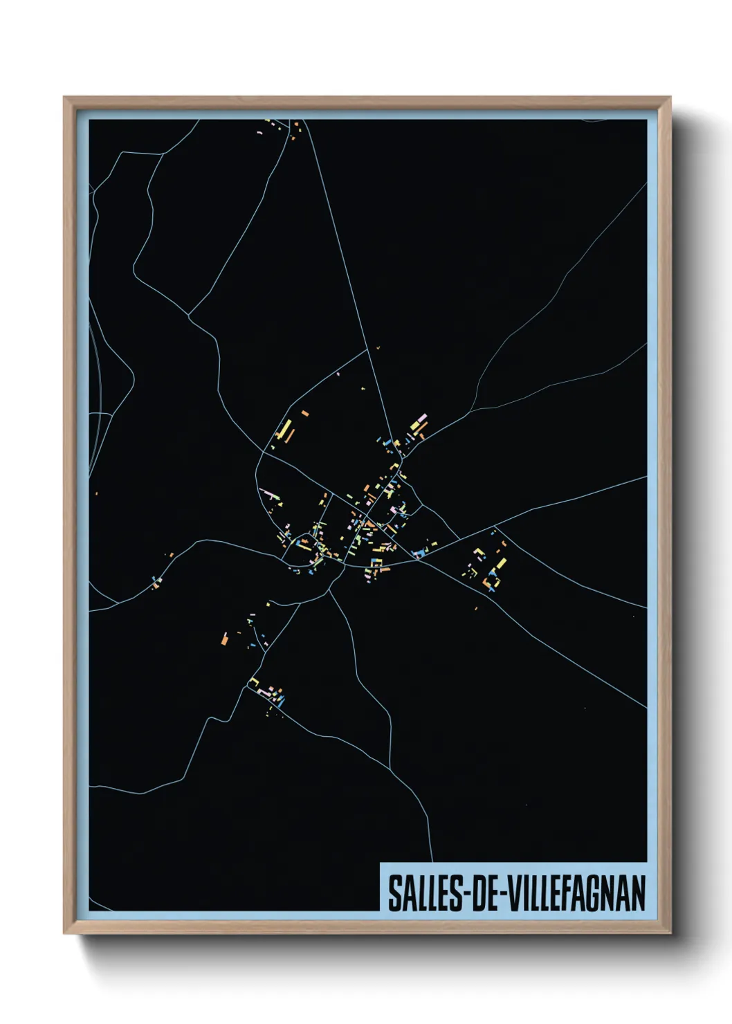 Une affiche de carte sur Salles-de-Villefagnan