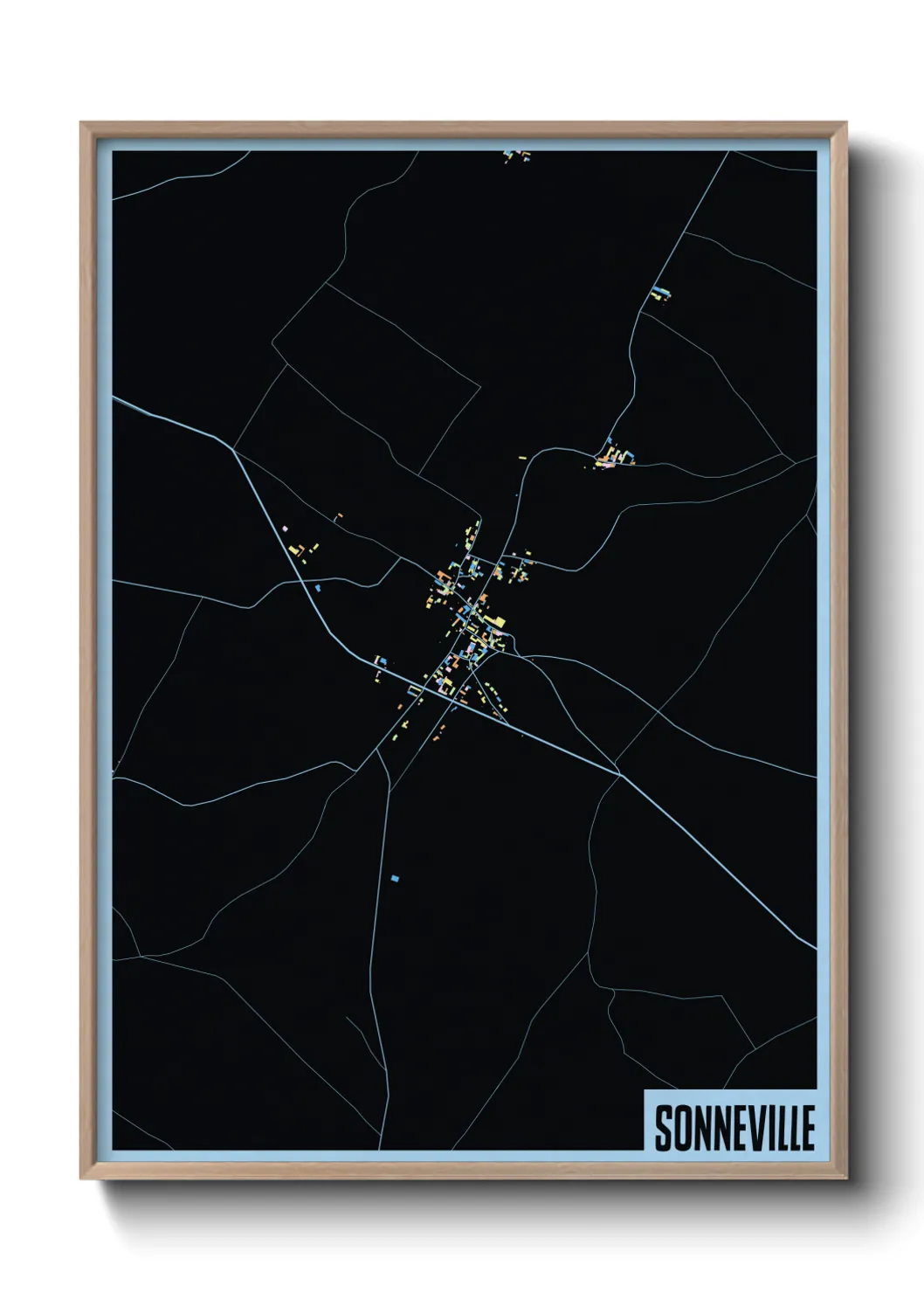 Une affiche de carte sur Sonneville