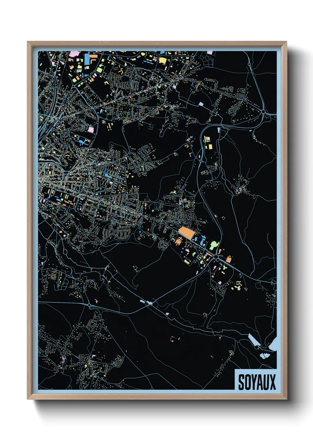 Une affiche de carte sur Soyaux