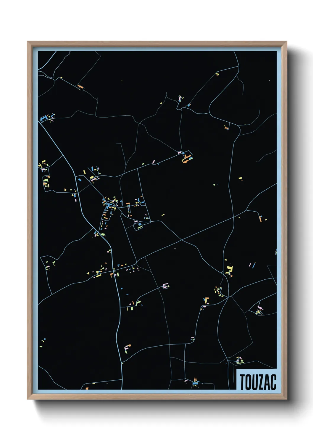 Une affiche de carte sur Touzac