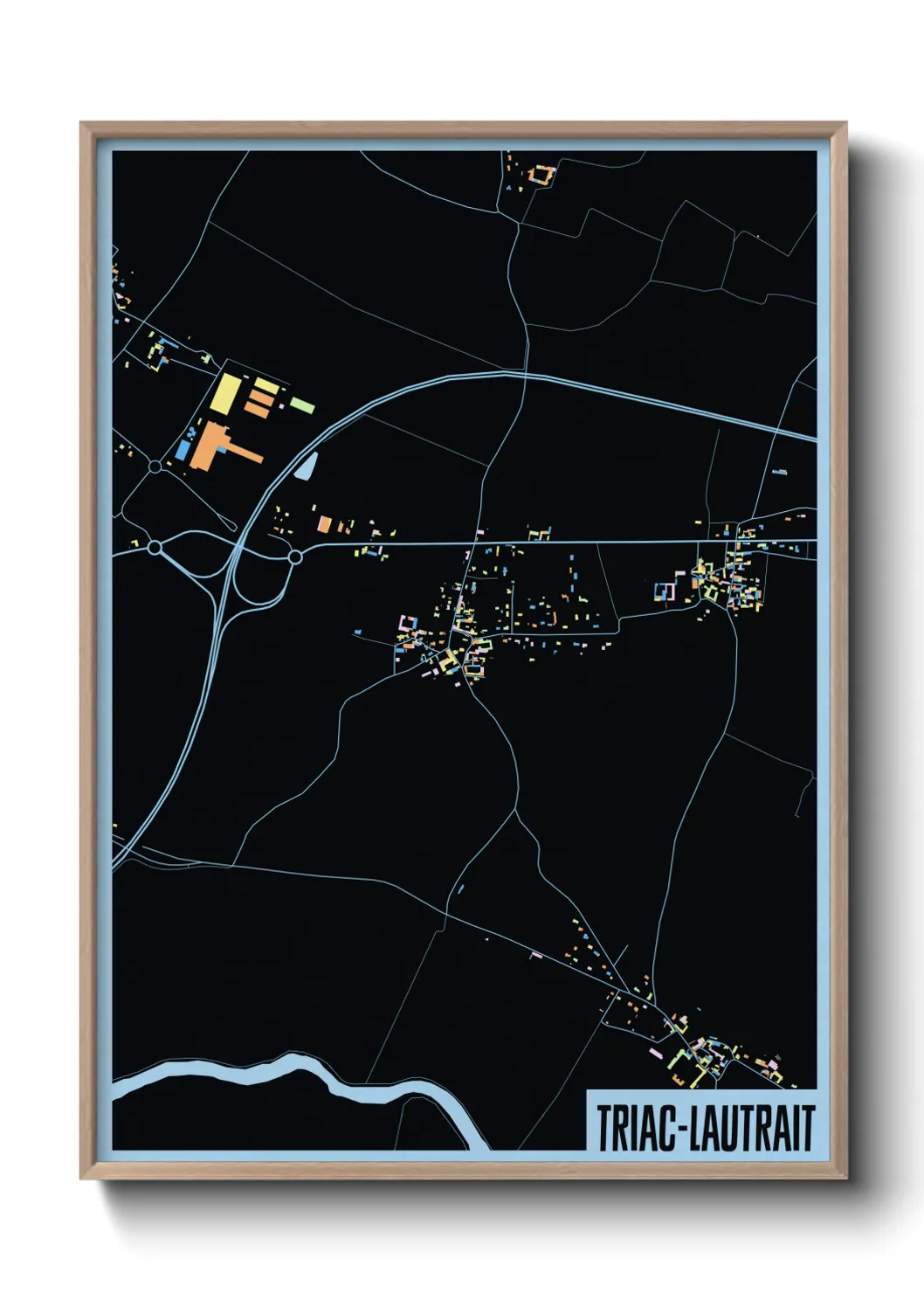 Une affiche de carte sur Triac-Lautrait