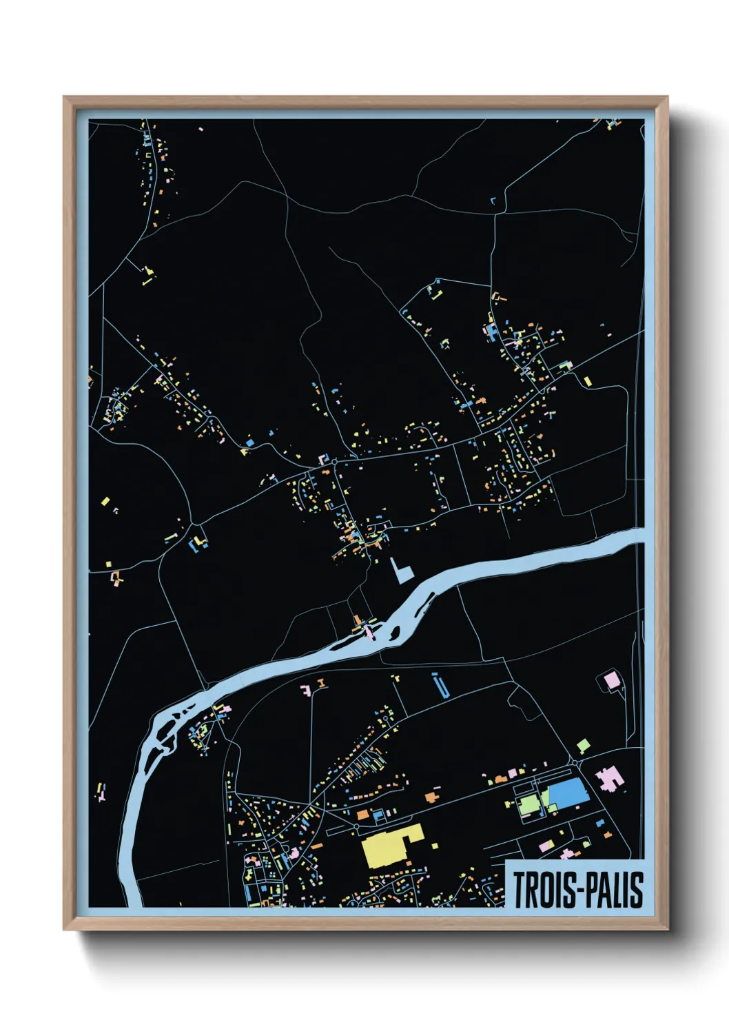 Une affiche de carte sur Trois-Palis