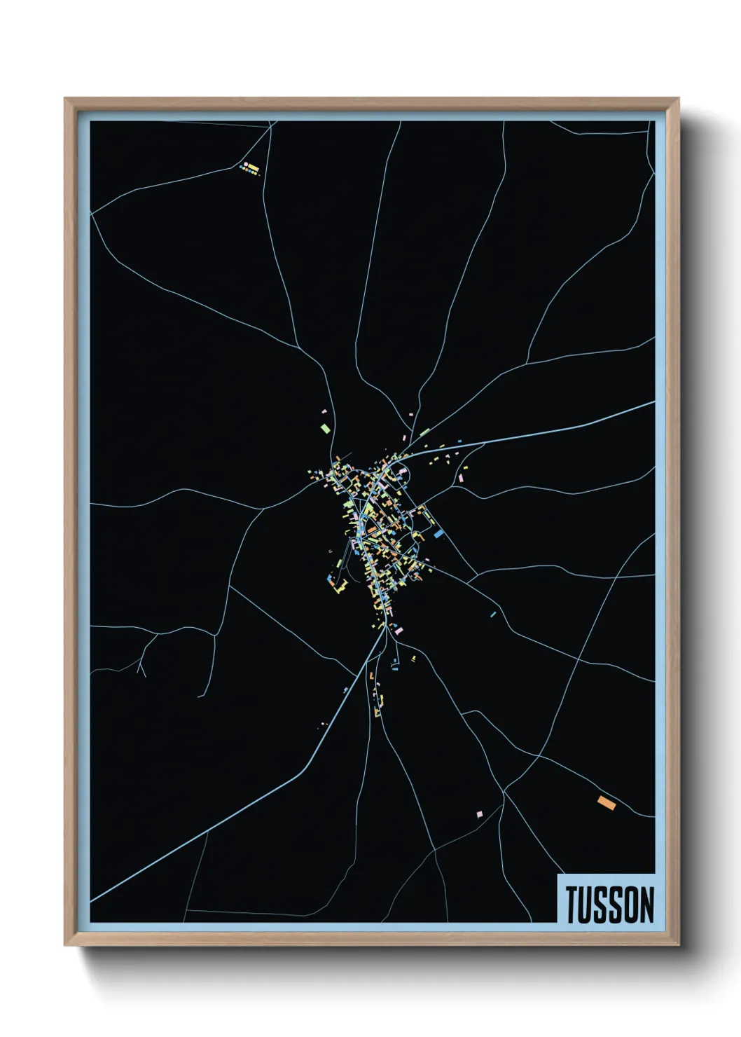 Une affiche de carte sur Tusson