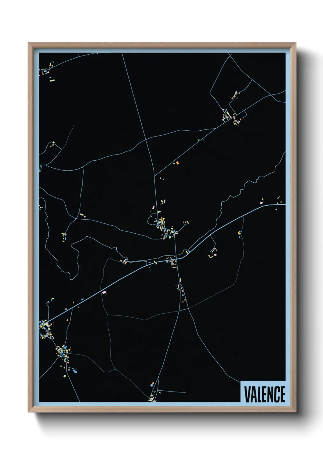 Une affiche de carte sur Valence