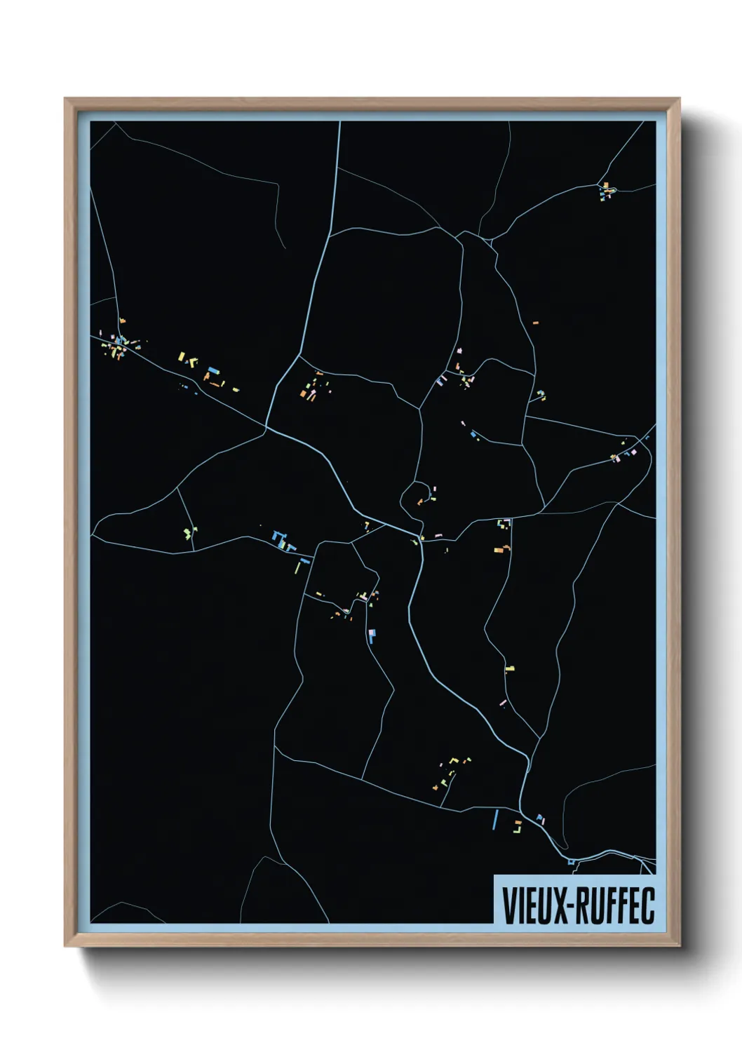 Une affiche de carte sur Vieux-Ruffec