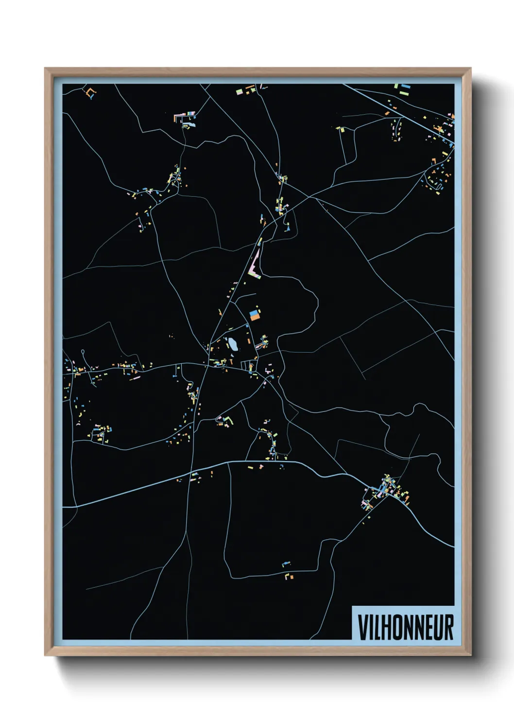 Une affiche de carte sur Vilhonneur