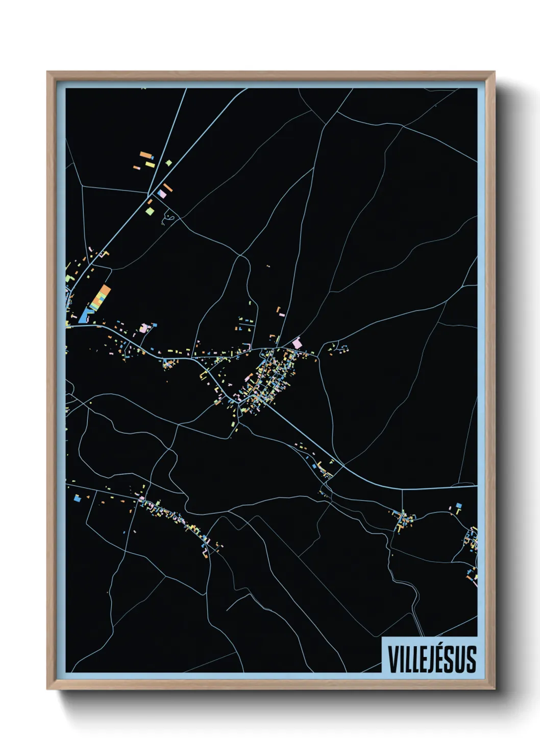 Une affiche de carte sur Villejésus