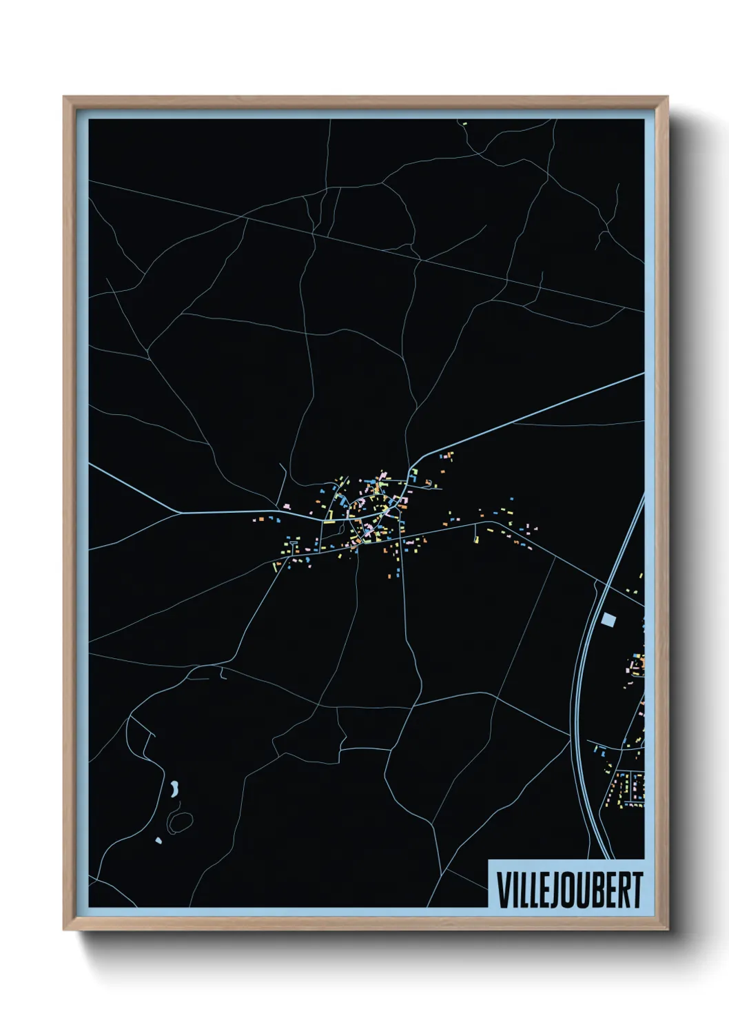 Une affiche de carte sur Villejoubert