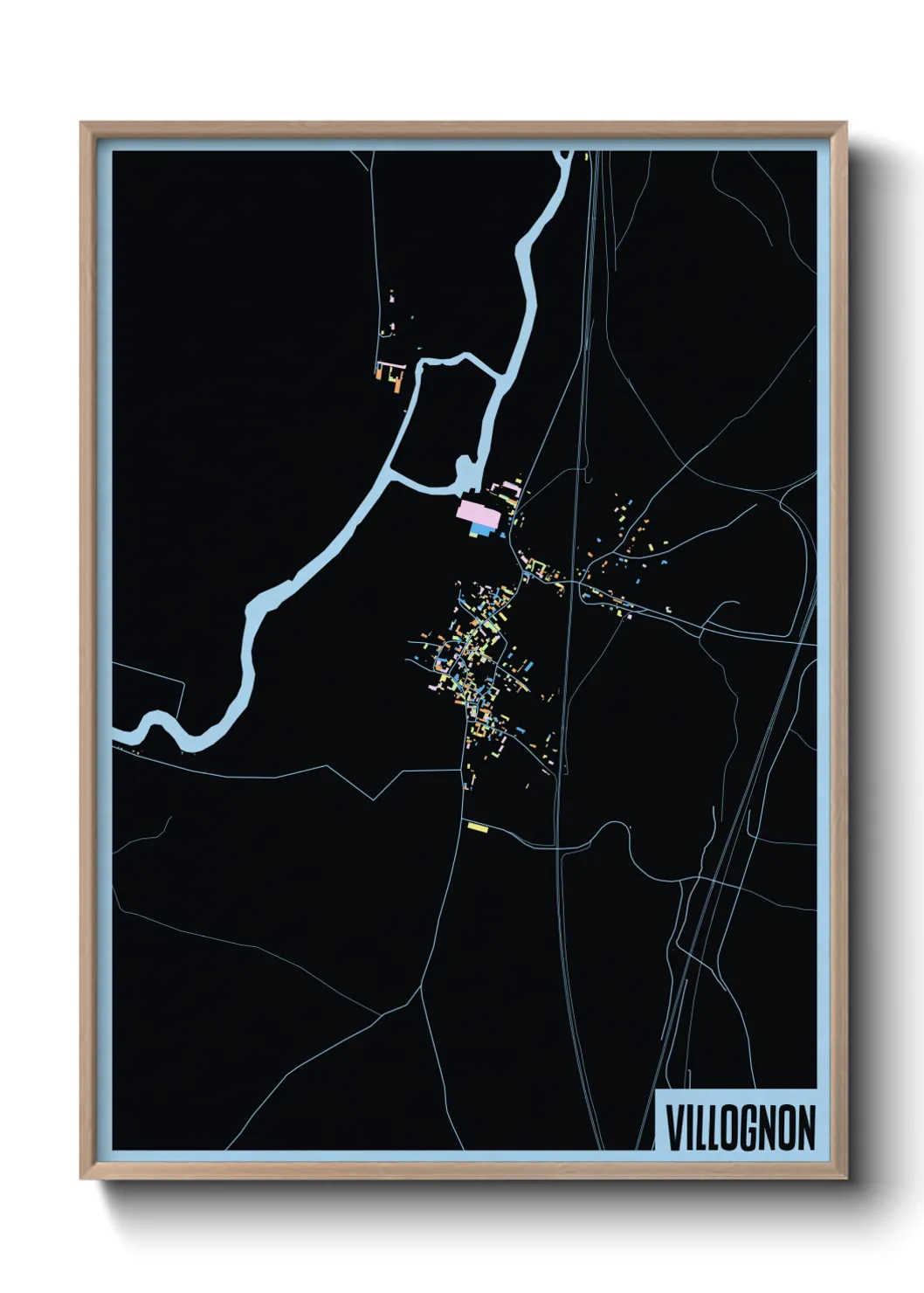 Une affiche de carte sur Villognon