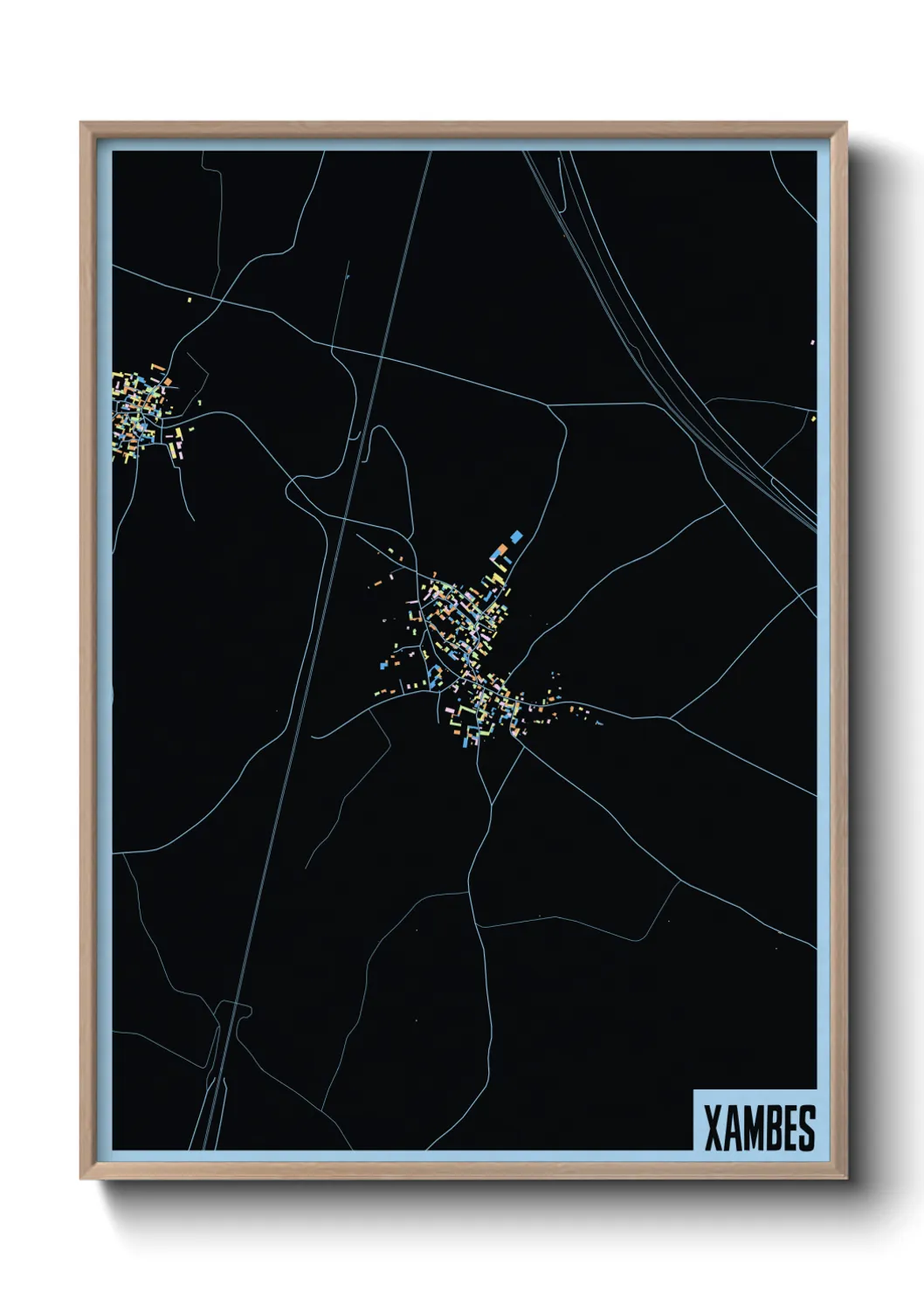 Une affiche de carte sur Xambes