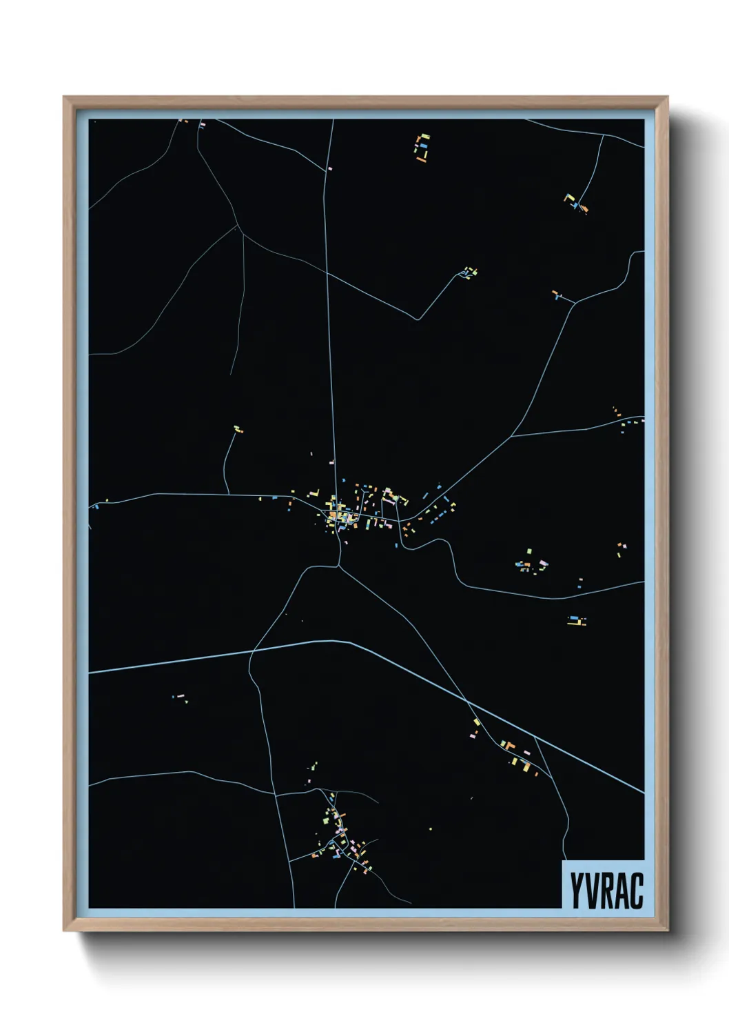 Une affiche de carte sur Yvrac