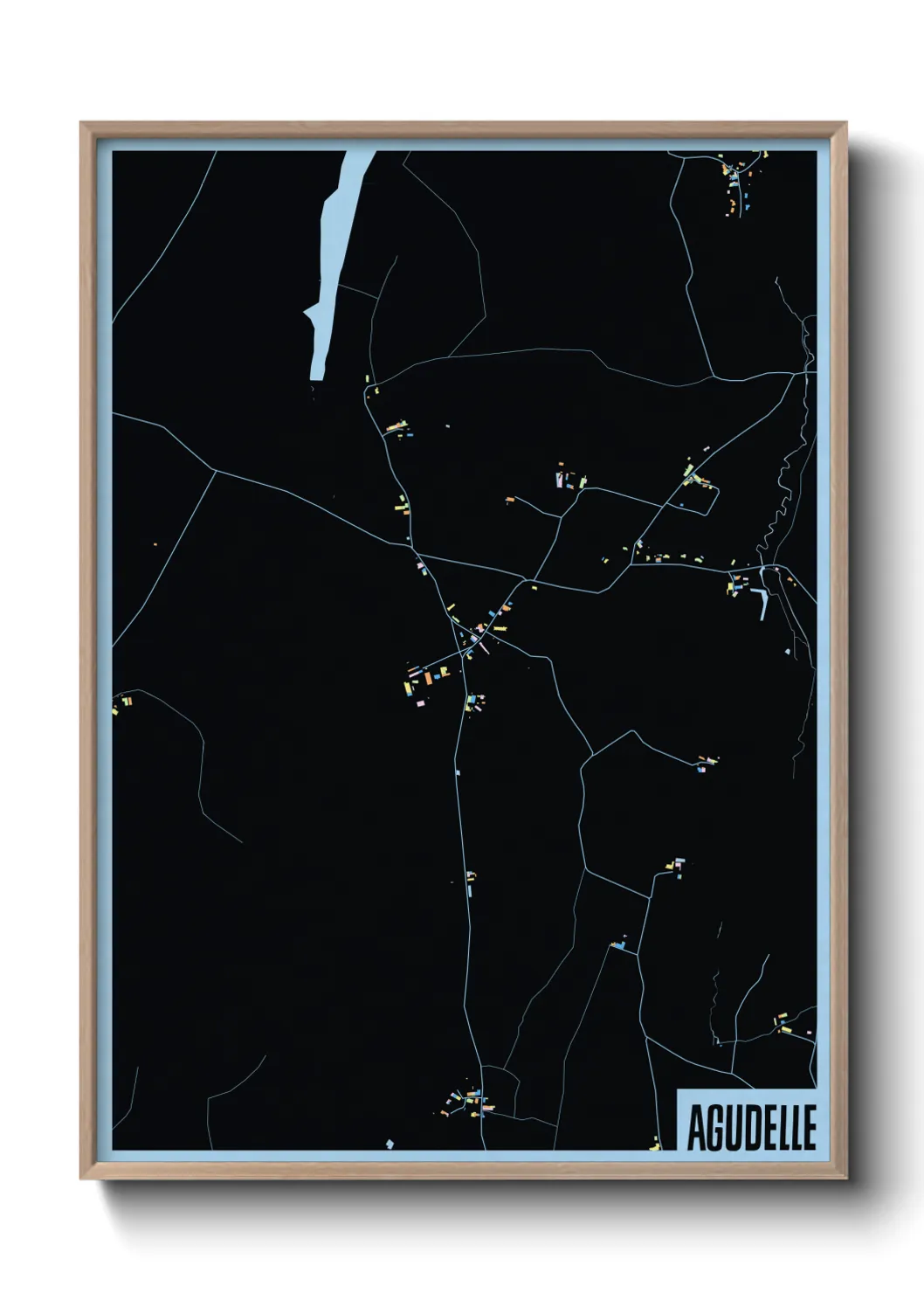 Une affiche de carte sur Agudelle