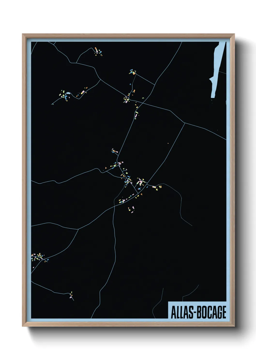 Une affiche de carte sur Allas-Bocage