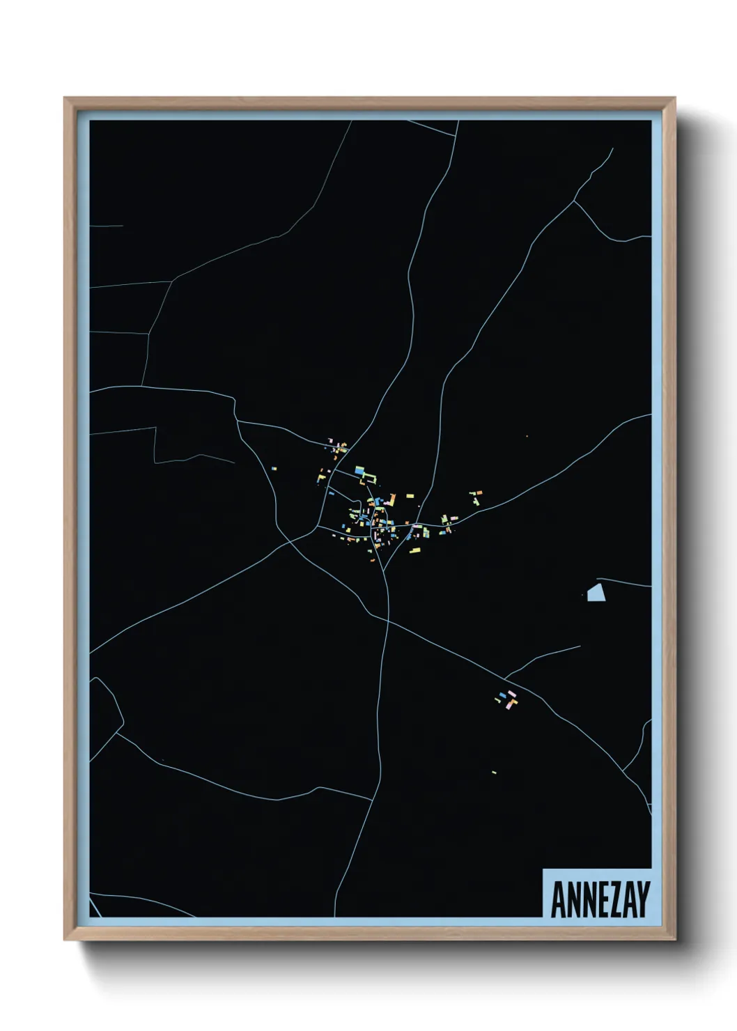 Une affiche de carte sur Annezay