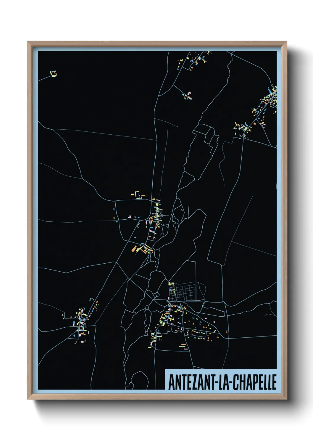 Une affiche de carte sur Antezant-la-Chapelle