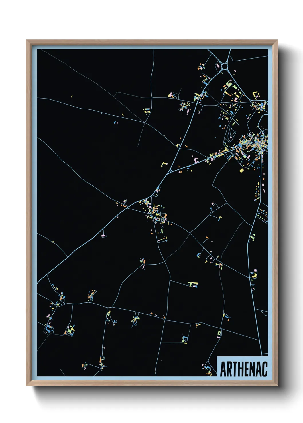 Une affiche de carte sur Arthenac