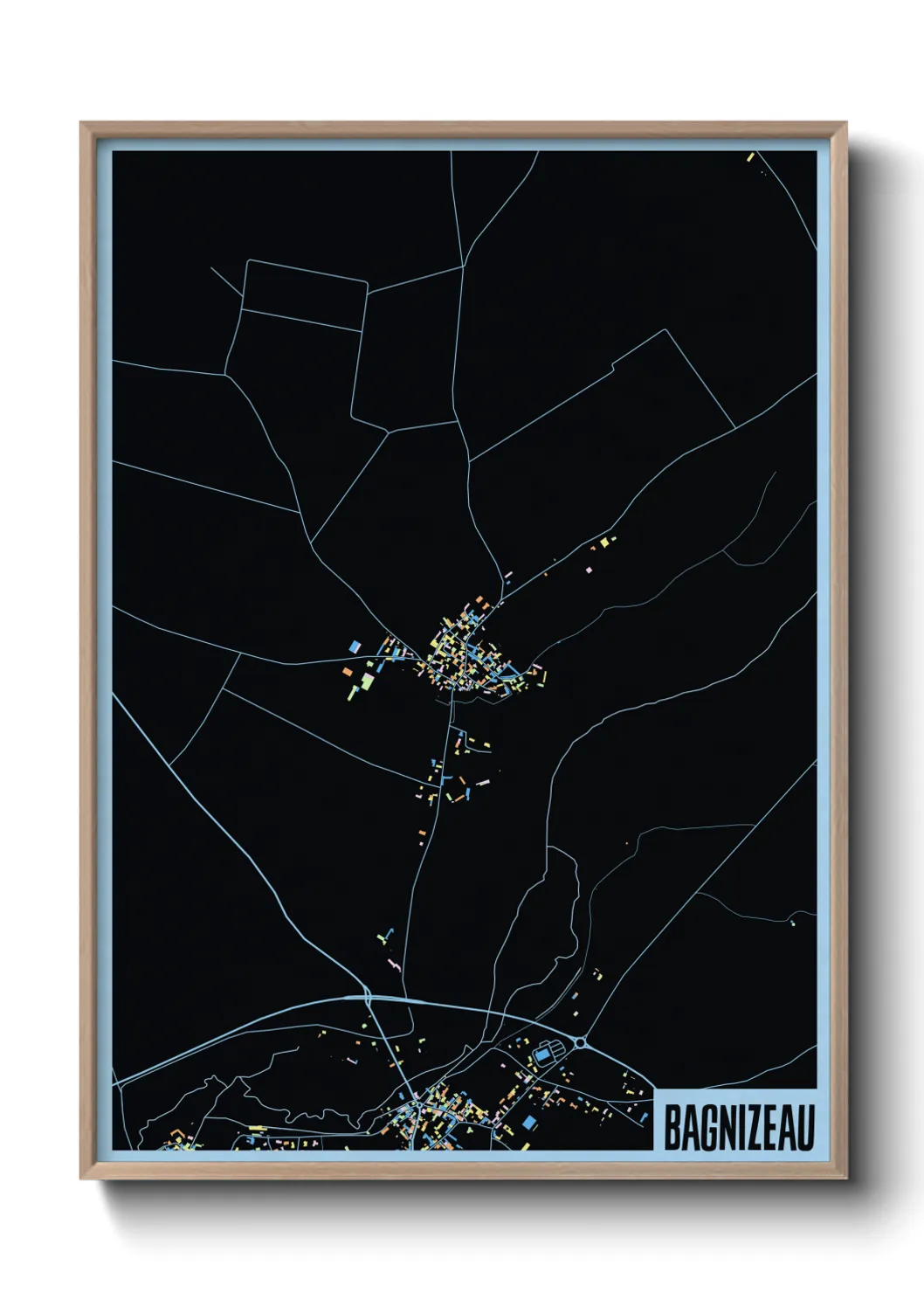 Une affiche de carte sur Bagnizeau