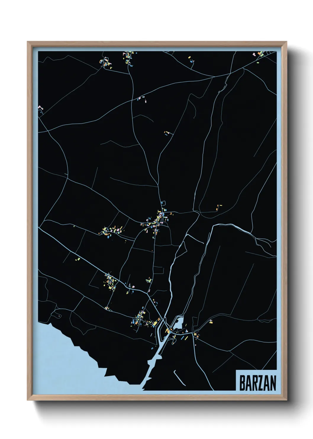 Une affiche de carte sur Barzan