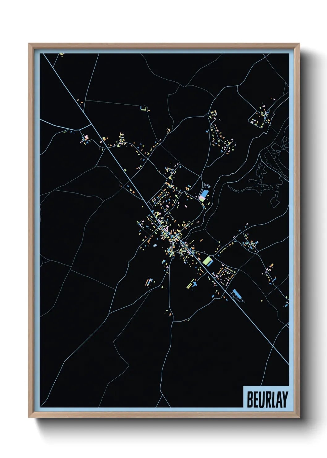 Une affiche de carte sur Beurlay